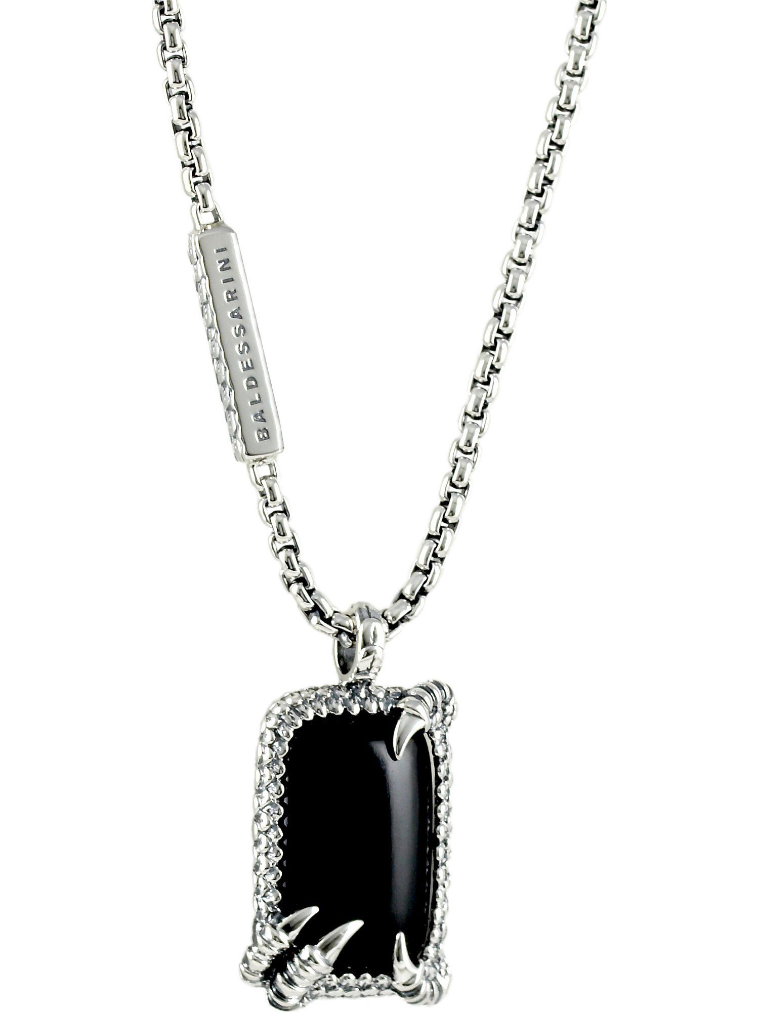 BALDESSARINI Silberkette Baldessarini Obsidian, Silber Herrenhalsschmuck, markant maskulin Herren-Kette 1 zugleich 925er und