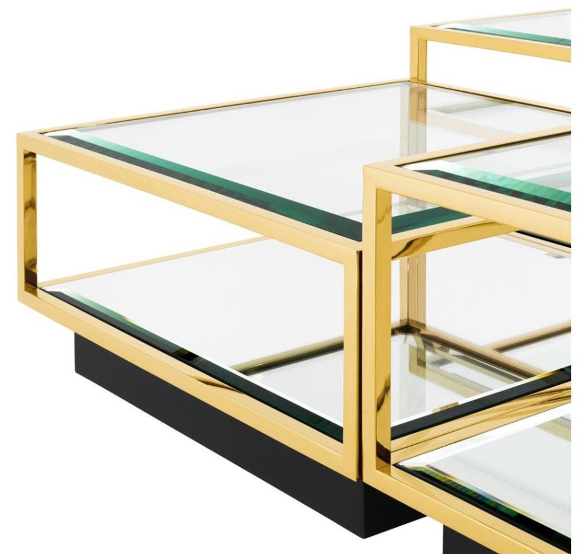 Gold Tisch Couchtisch Luxus Couchtisch 4er Deco - Salon Padrino Casa Set Art
