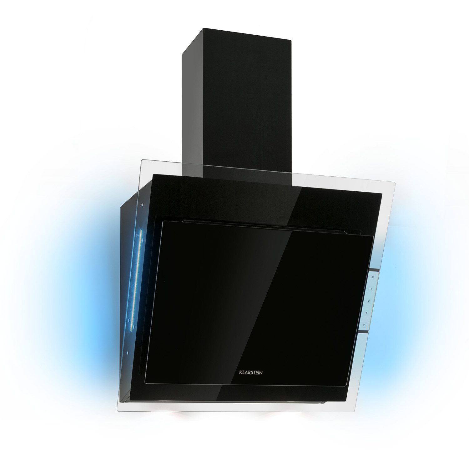 Klarstein Deckenhaube Mirage 60 Mirage 60, Dunstabzugshaube 550m³/h Touch-Panel RGB-Ambiente-Licht Glas