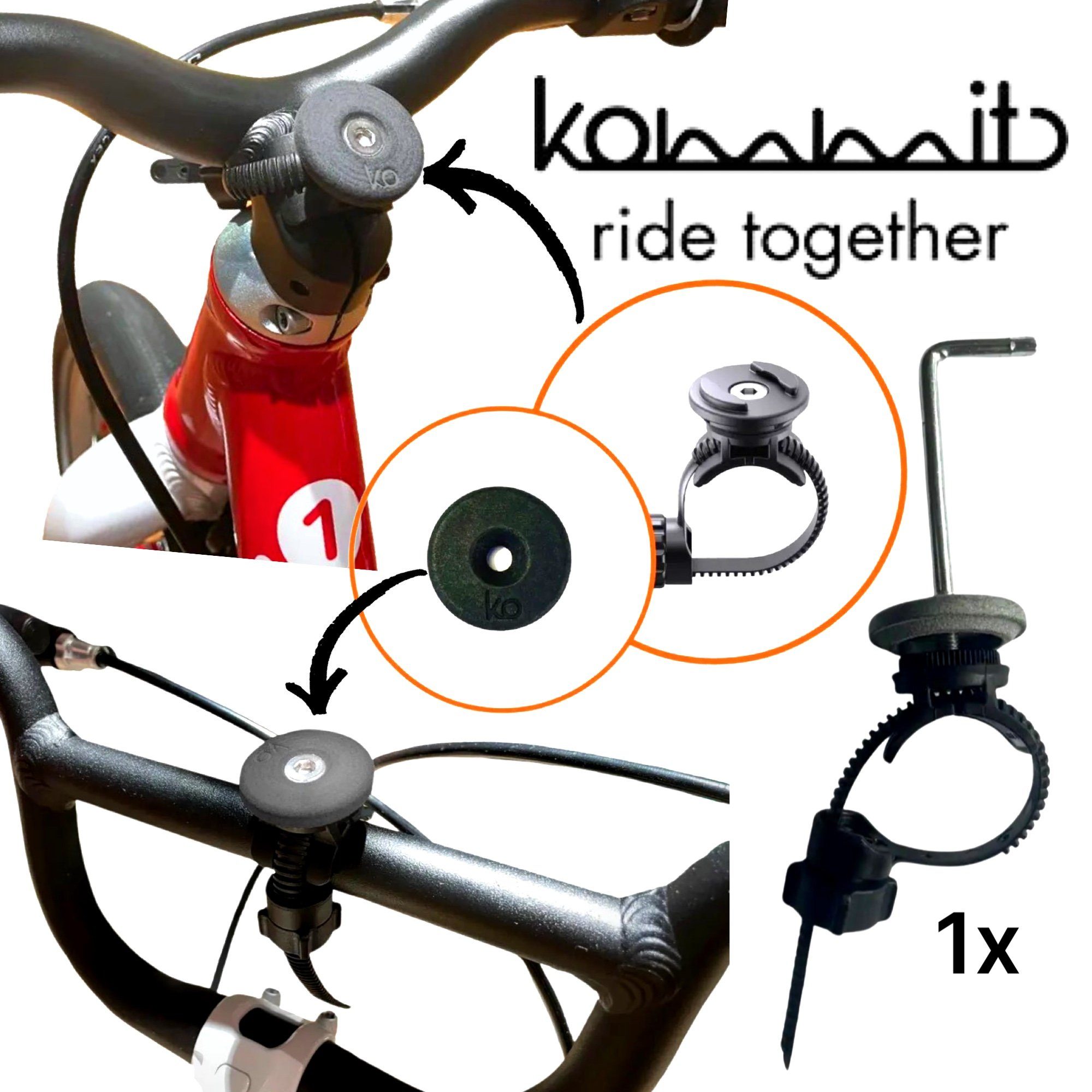 kommit® Fahrradhundeanhänger kommit® Bike Mount Bundle Lenker Extra Halter für Kinder Fahrräder