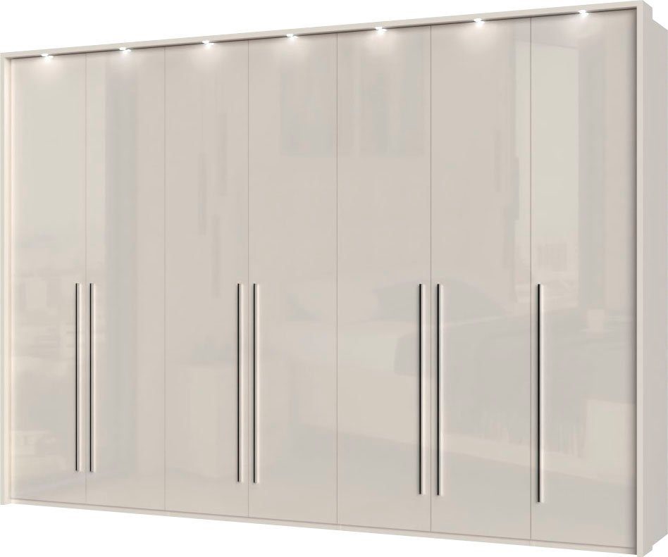 OTTO home Kleiderschrank Piano, inklusive Rahmen und Beleuchtung, soft-close-Funktion (viele Breiten zur Auswahl, 226cm hoch) beige oder weiß, UV lackiert, Hochglanzfronten, FSC-zertifiziert