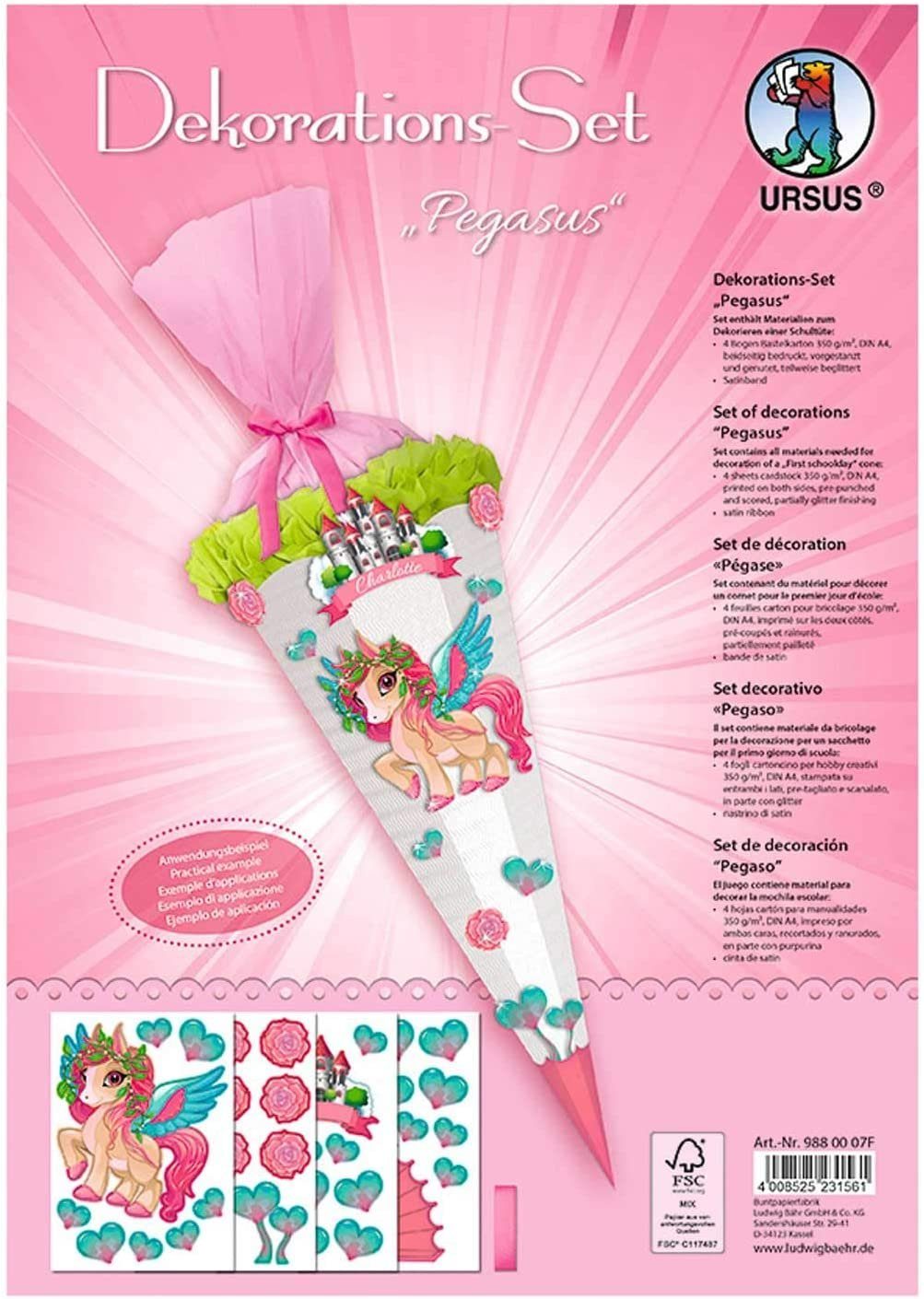 Ursus - Ludwig Bähr Schultüte Ursus DEKO-SET für SCHULTÜTE PEGASUS