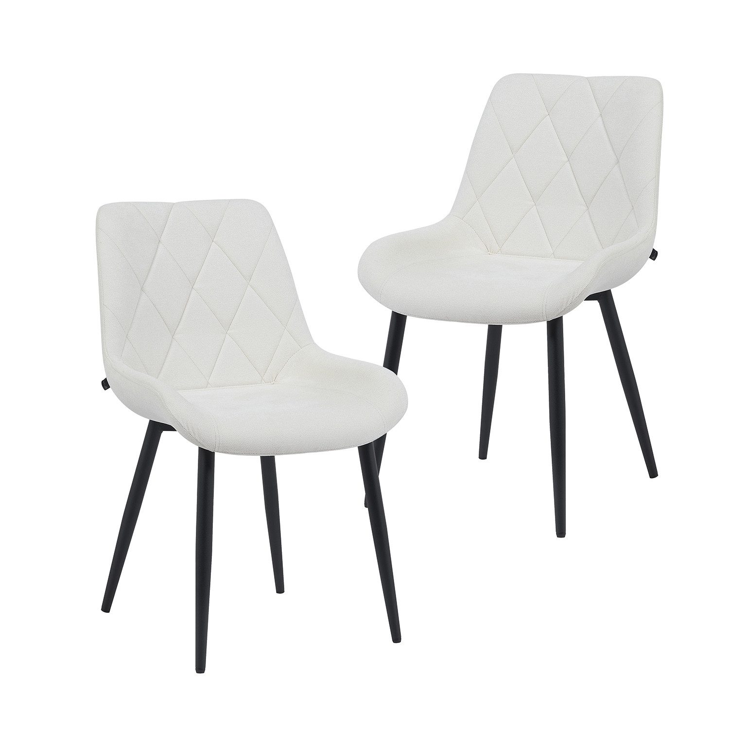 B&D home 4-Fußstuhl TANIA (Set, 2 St), gepolstert, Stuhlbeine aus Metall oder Massivholz wählbar