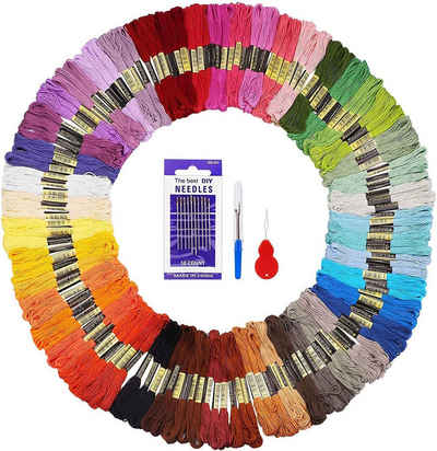 Henreal Embroidery Threads 50 Farben 100 Sticktwist Nähgarne Nähgarn Stickgarn