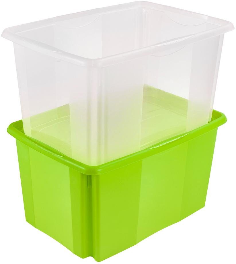 keeeper Aufbewahrungsbox emil (Set, 2 St), 45 L, mit Deckel, hochwertiger Kunststoff