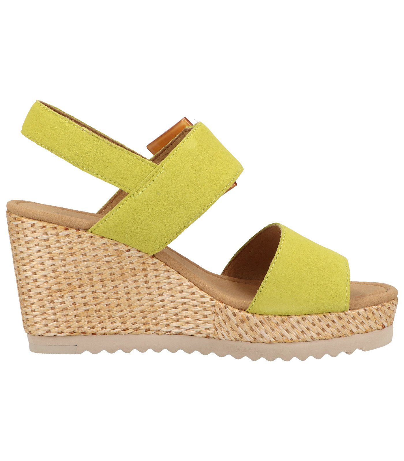 Gabor Sandalen Keilsandalette Lemon Veloursleder