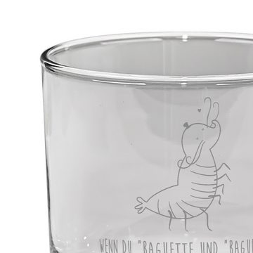 Mr. & Mrs. Panda Whiskyglas Garnele Franzose - Transparent - Geschenk, Krabbe, französisch, Meere, Premium Glas, Lasergravur Design