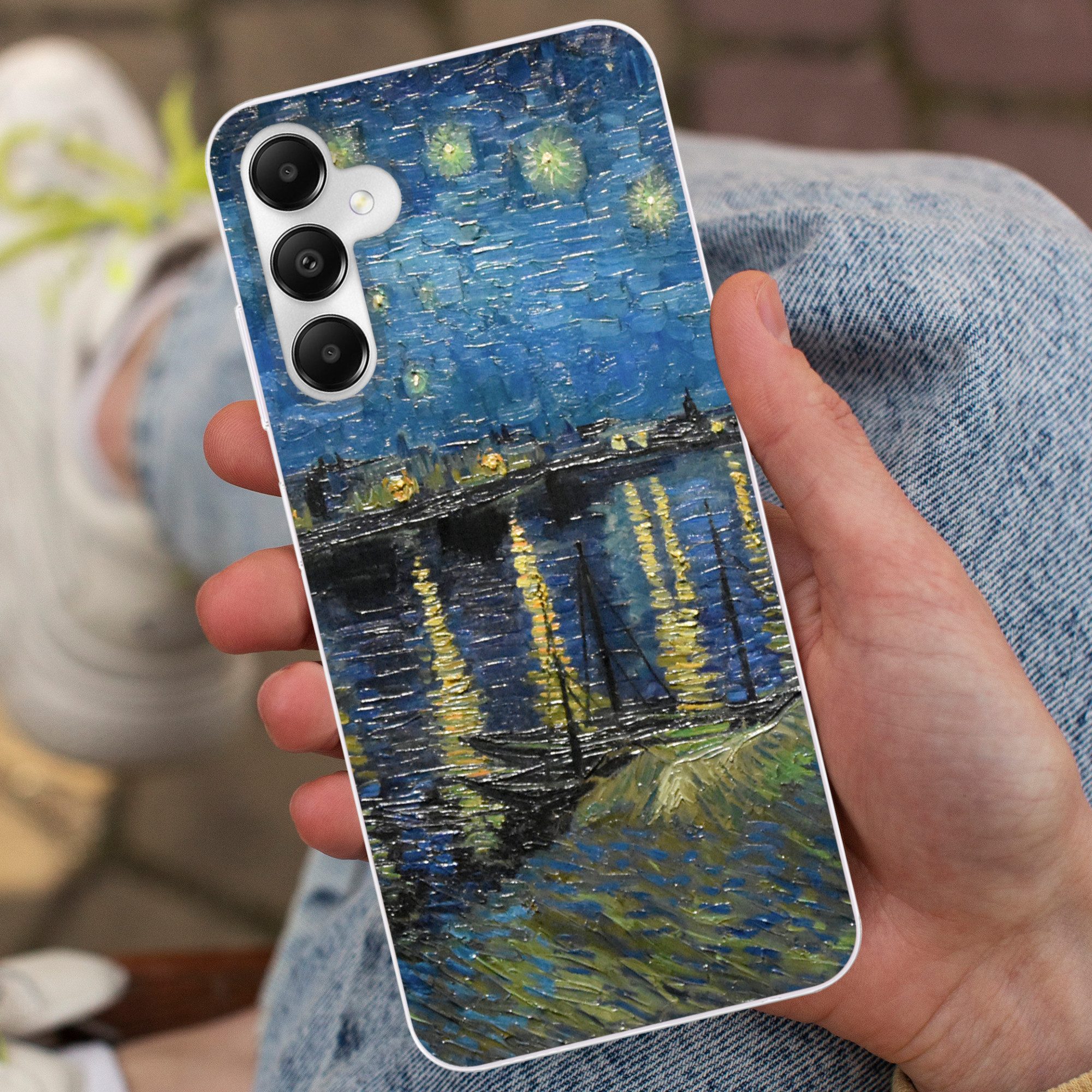 MuchoWow Handyhülle für Samsung Galaxy A05s Sternennacht über der Rhone - Van Gogh - Kunst, Smartphone-Bumper, Print, Handy Schutzhülle Dünn