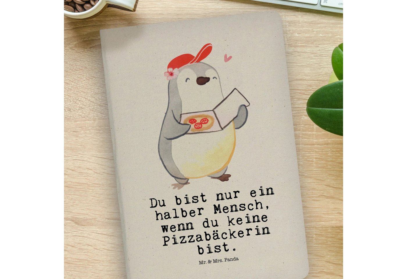 Thumbnail - Mr. & Mrs. Panda Notizbuch Pizzabäckerin Herz - Transparent - Geschenk, Pizzabringdienst, DIN A4 Mr. & Mrs. Panda, Kreat...