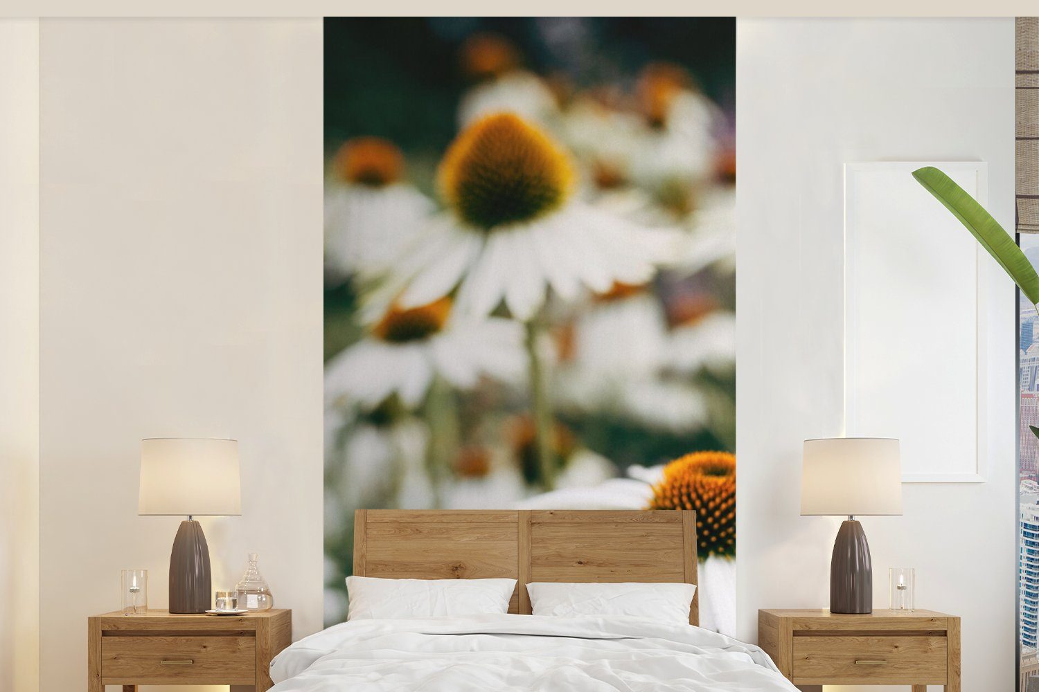MuchoWow Fototapete Blumen - Herbst - Botanisch, Matt, bedruckt, (2 St), Vliestapete für Wohnzimmer Schlafzimmer Küche, Fototapete
