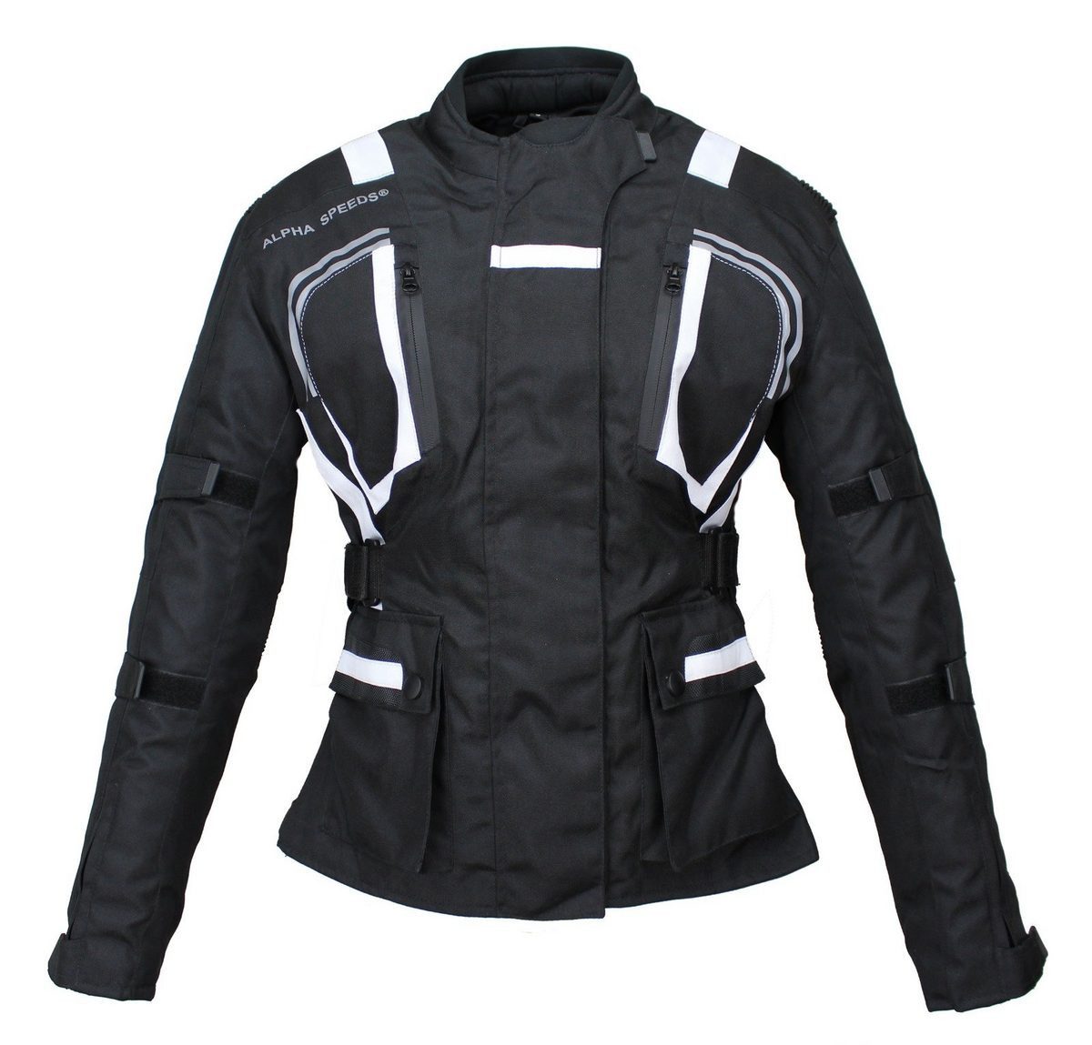 Alpha Speeds Motorradjacke Damen Motorrad Textil Jacke Biker wasserdicht Jacke mit Protektoren (Innenjacke ist trennbar: All Season) Reflektierende Elemente, SL – Bild 3 von 5