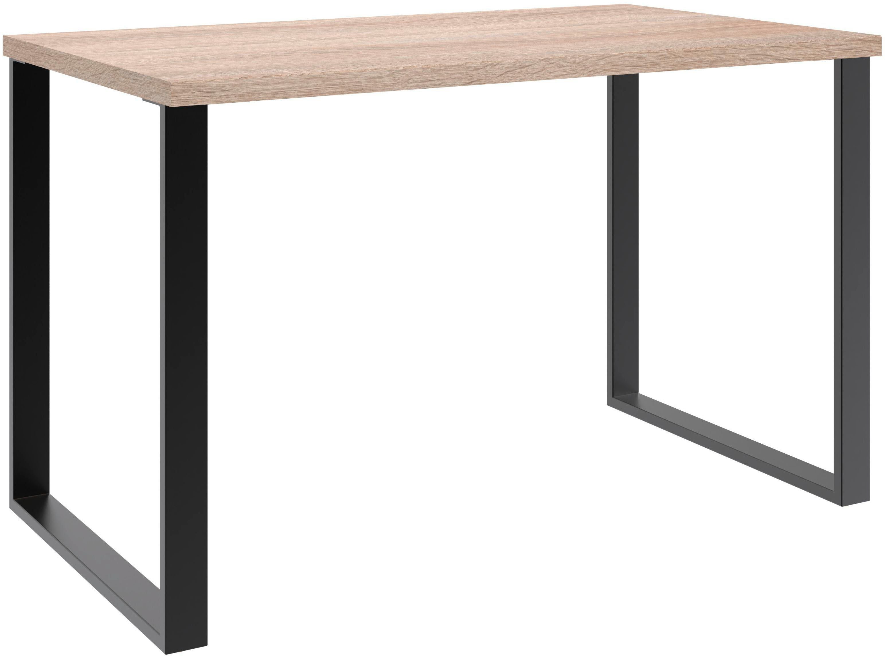 in Desk, Metallkufen, Breiten Wimex Mit Nachbildung Sägerau Eiche Home 3 Schreibtisch