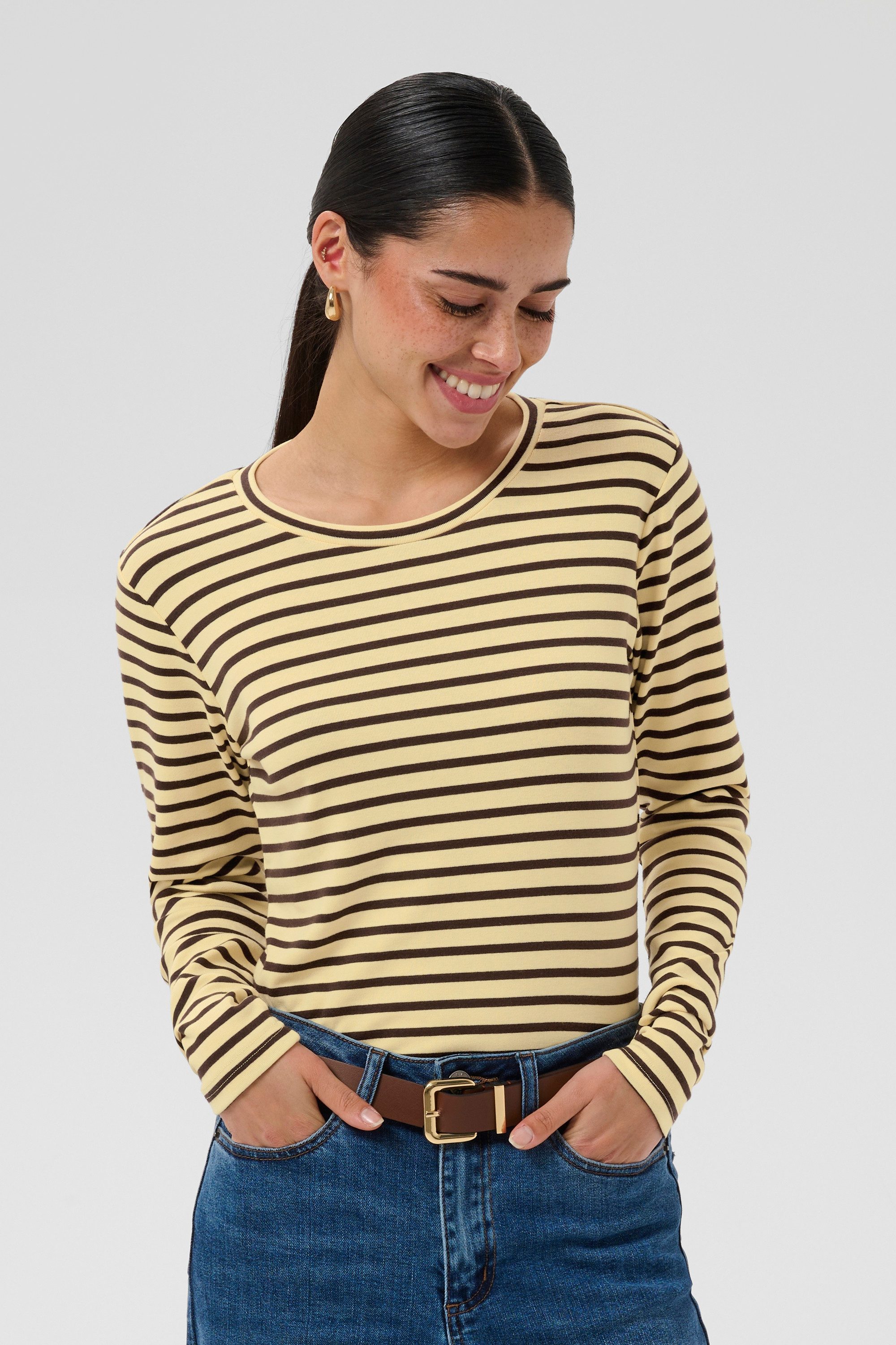 KAFFE Langarmbluse Langarm-Shirt KAliddy