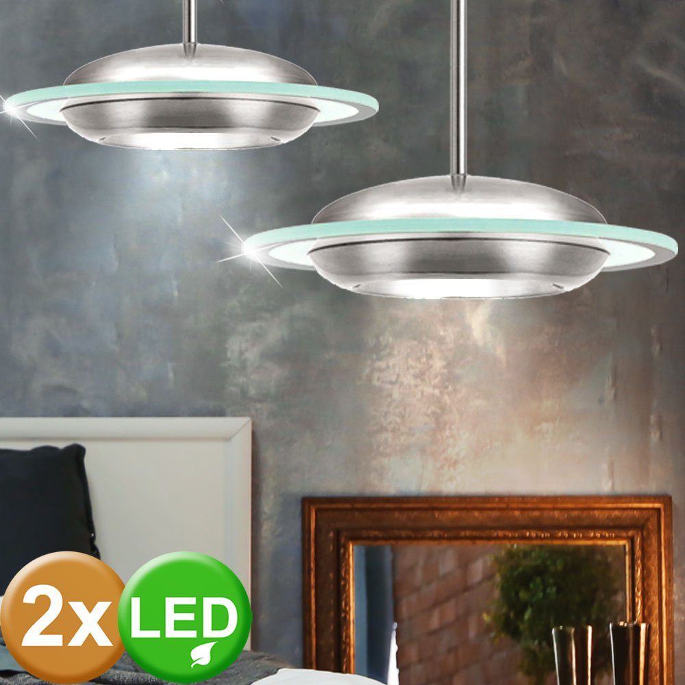 etc-shop LED Pendelleuchte, LED-Leuchtmittel fest verbaut, Warmweiß, Pendellampe Hängelampe Esstischleuchte LED Wohnzimmerlampe 2er Set