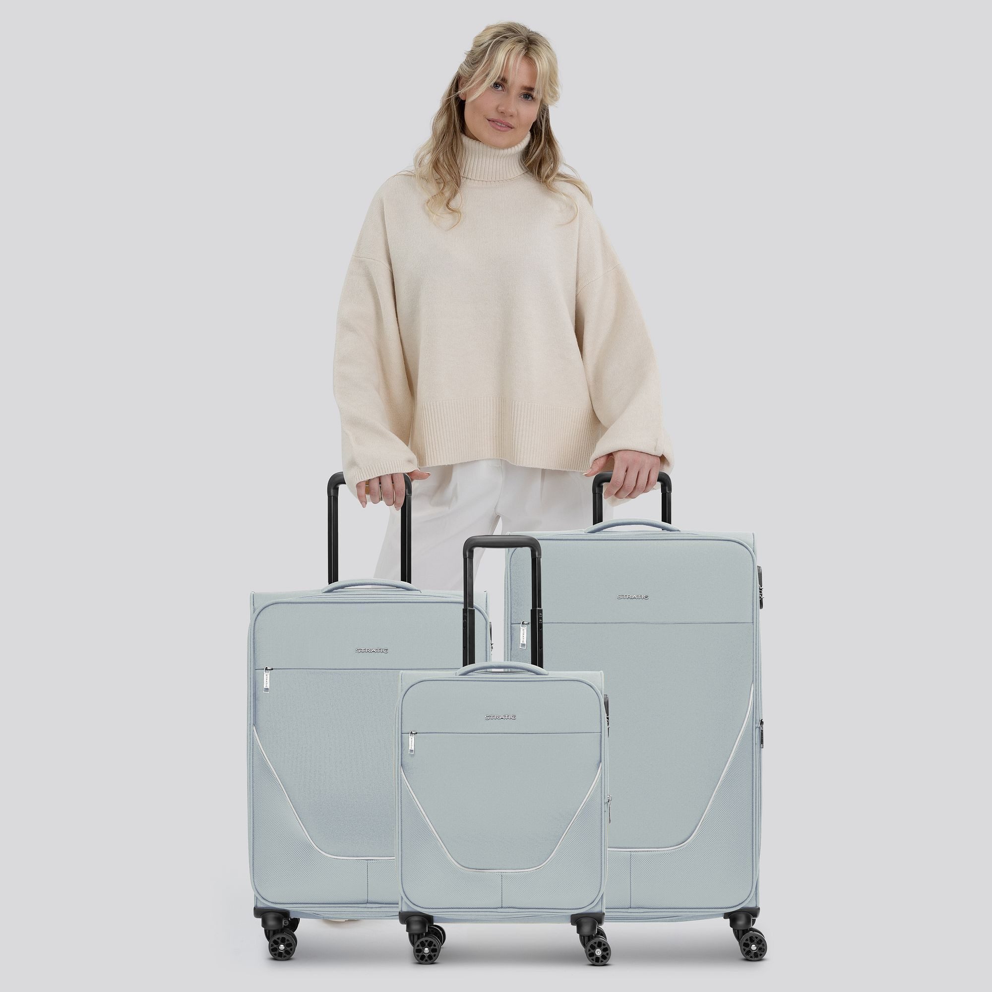 Stratic Trolleyset taska, 4 Rollen, (3-teilig, 3 tlg), Polyester günstig online kaufen