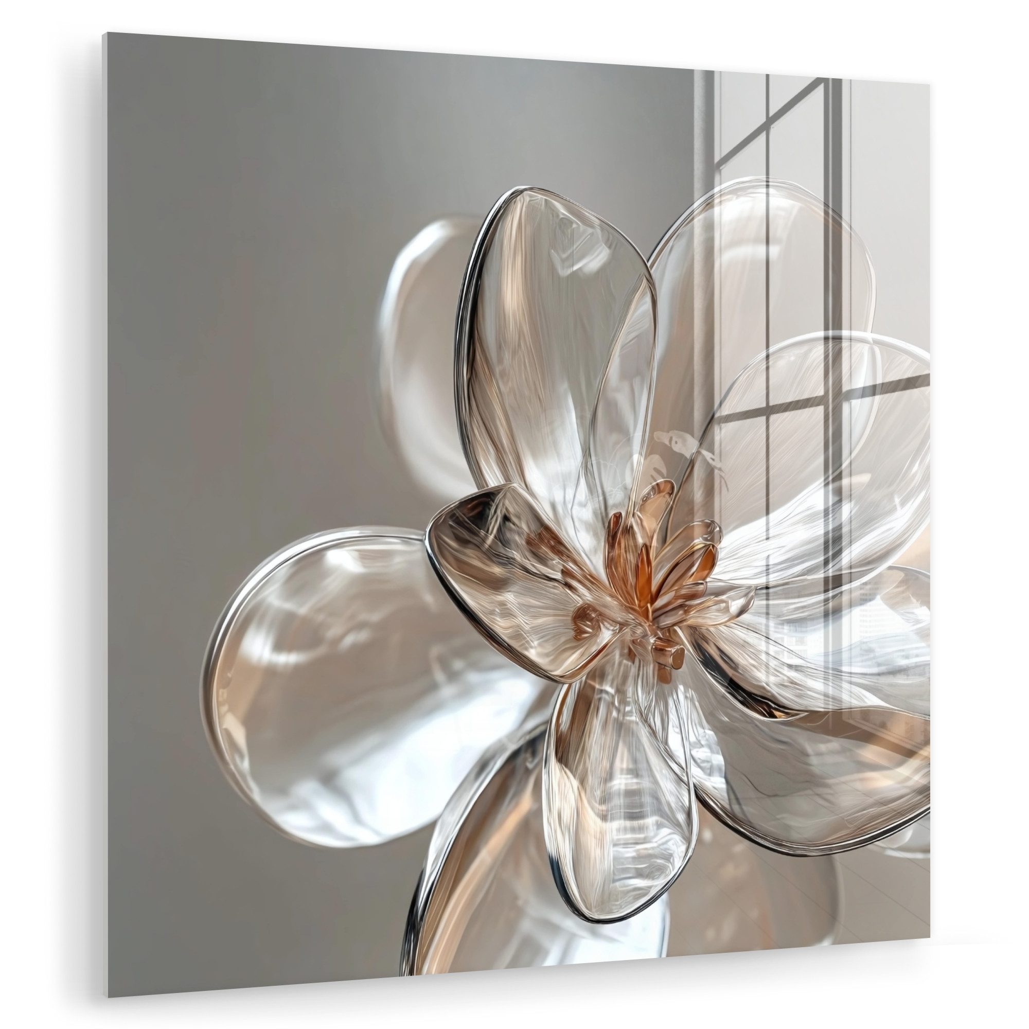 MuchoWow Acrylglasbild Blume - Gläser - Transluzent, Inkl. Aufhängung, Bild günstig online kaufen