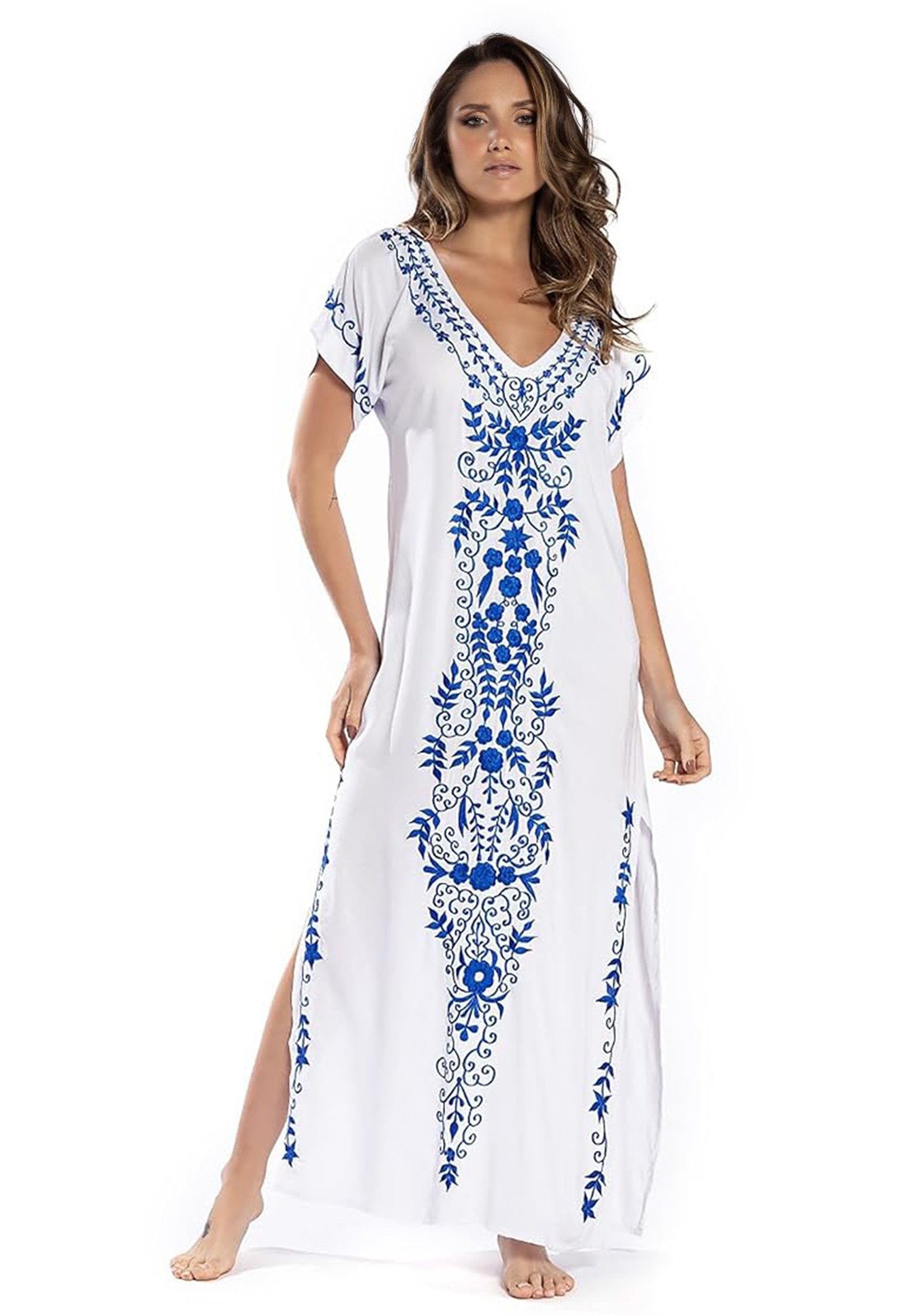 Mutig Strandkleid Damen Strandkleid Bikini Cover Up Sommer Strandbluse Strandhemd (V-Ausschnitt Strandponcho Bademode Strand Vertuschen Shirt, strandkleider damen, strandkleid damen sommer, Strandurlaub Wandern) für Bademode,Poolpartys,Strand,Kreuzfahrten,Urlaub,Resorts,Wasserparks