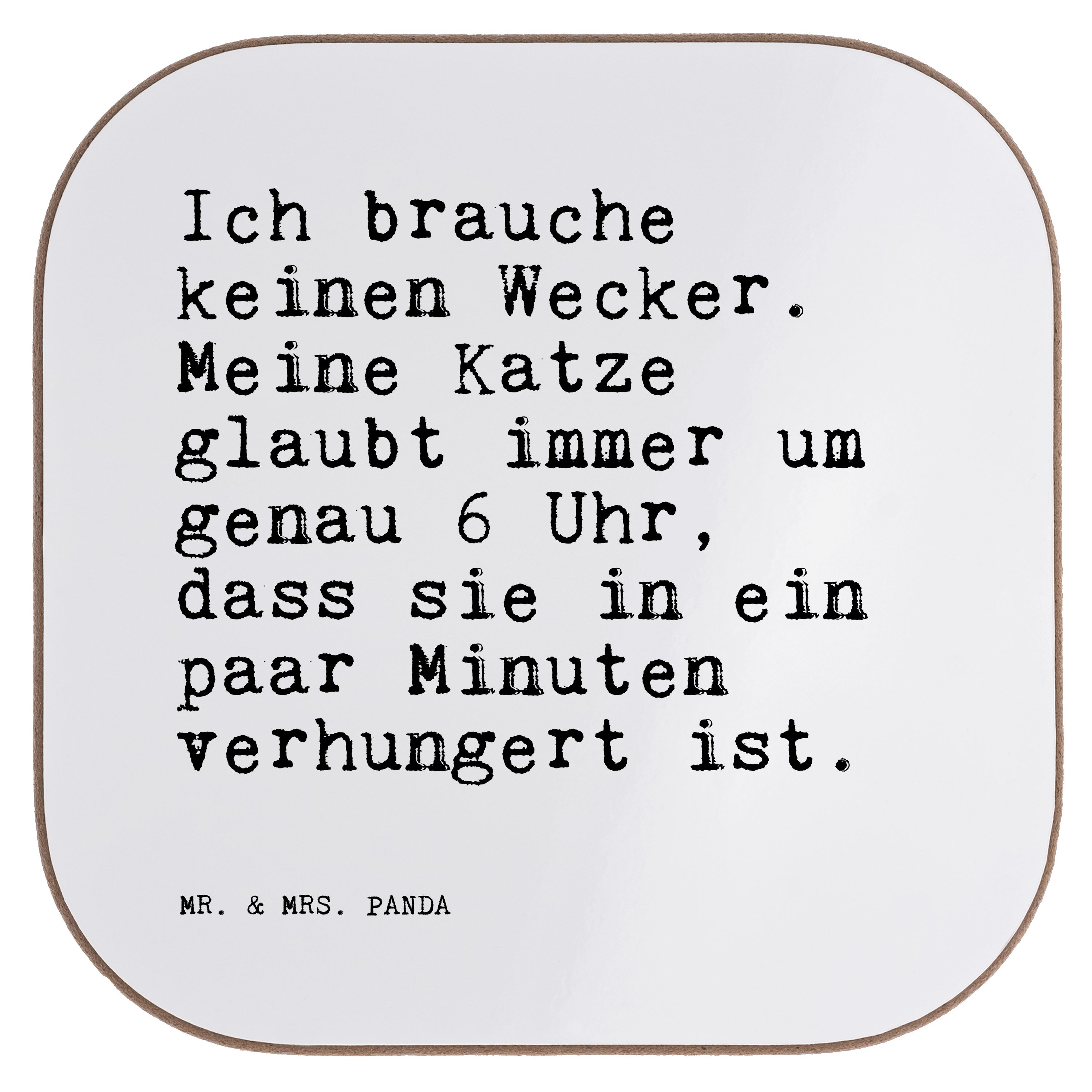 Mr. & Mrs. Panda Getränkeuntersetzer »Ich brauche keinen Wecker