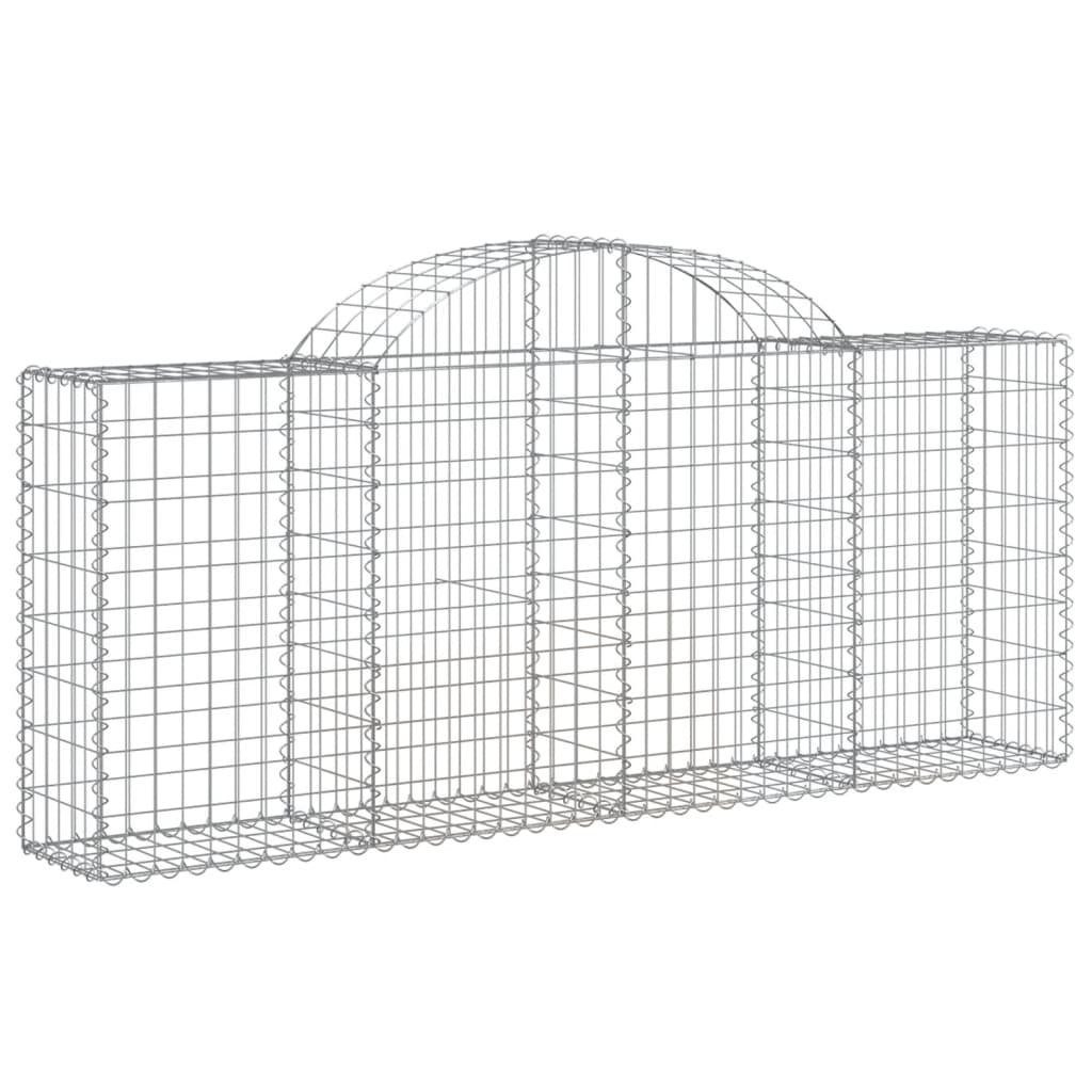 vidaXL Blumentopf Gabionen mit Hochbogen 3 Stk. 200x30x80/100 cm Verzinktes Eisen (3 St)
