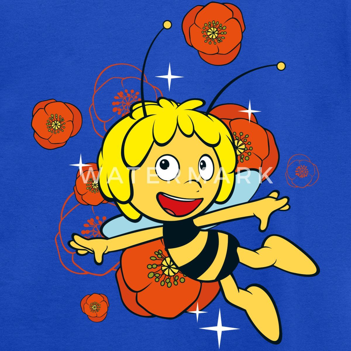 Spreadshirt T-Shirt Biene Maja Mohnblumen Kinder T-Shirt (1-tlg)