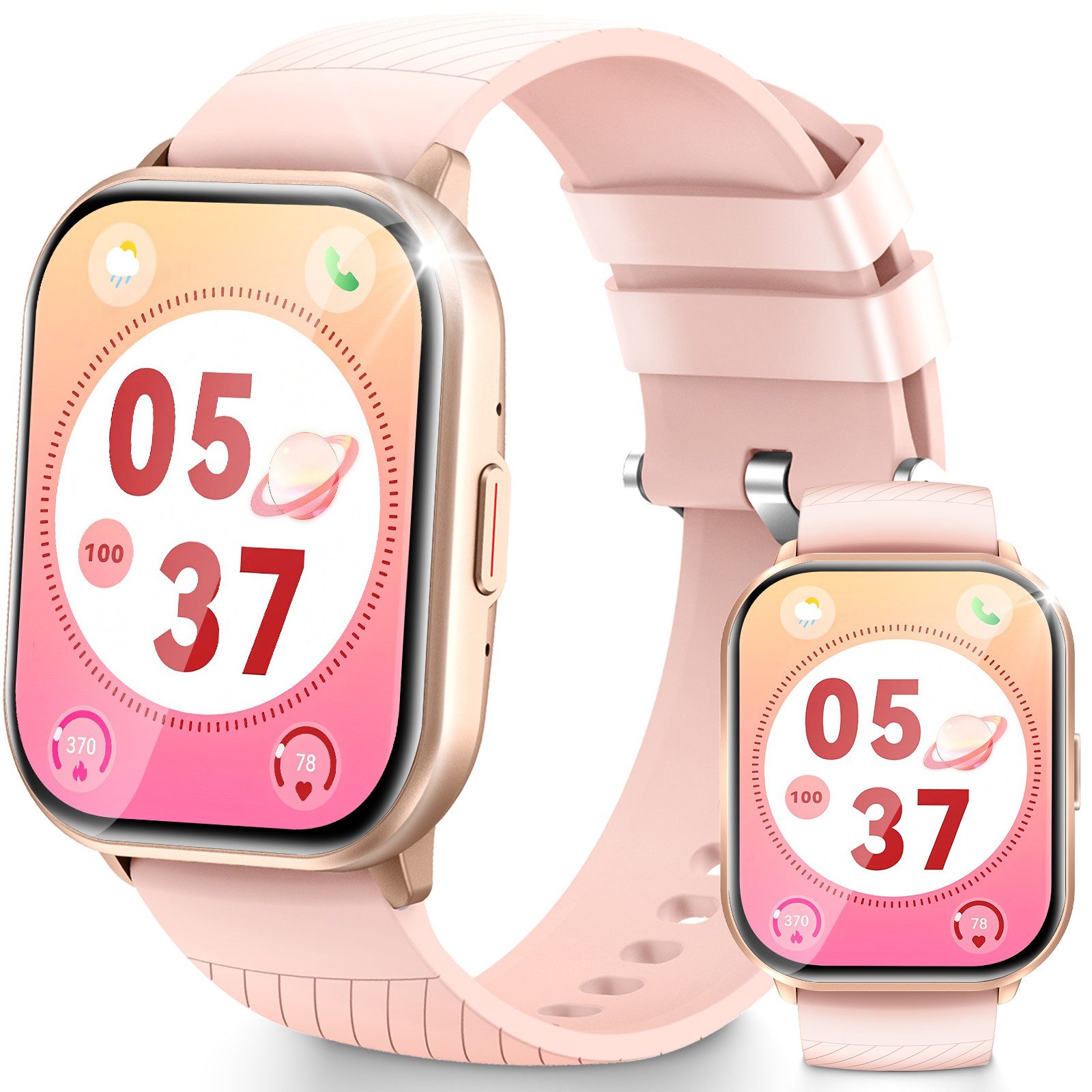 Rayofi Smartwatch Damen Herren, Neueste Fitness Uhr mit Anruffunktion Smartwatch (2.01 cm), Fitness Tracker Armbanduhr mit Schrittzähler, Blutsauerstoff, Blutdruckmessung, Schlafüberwachung, AI Voice und SNS-Benachrichtigung etc., Bluetooth 5.3 Sportuhr, IP67 wasserdicht, unterstützt 120+ Sportmodi, verfügbar für Android 5.0+ / iOS 9.0+