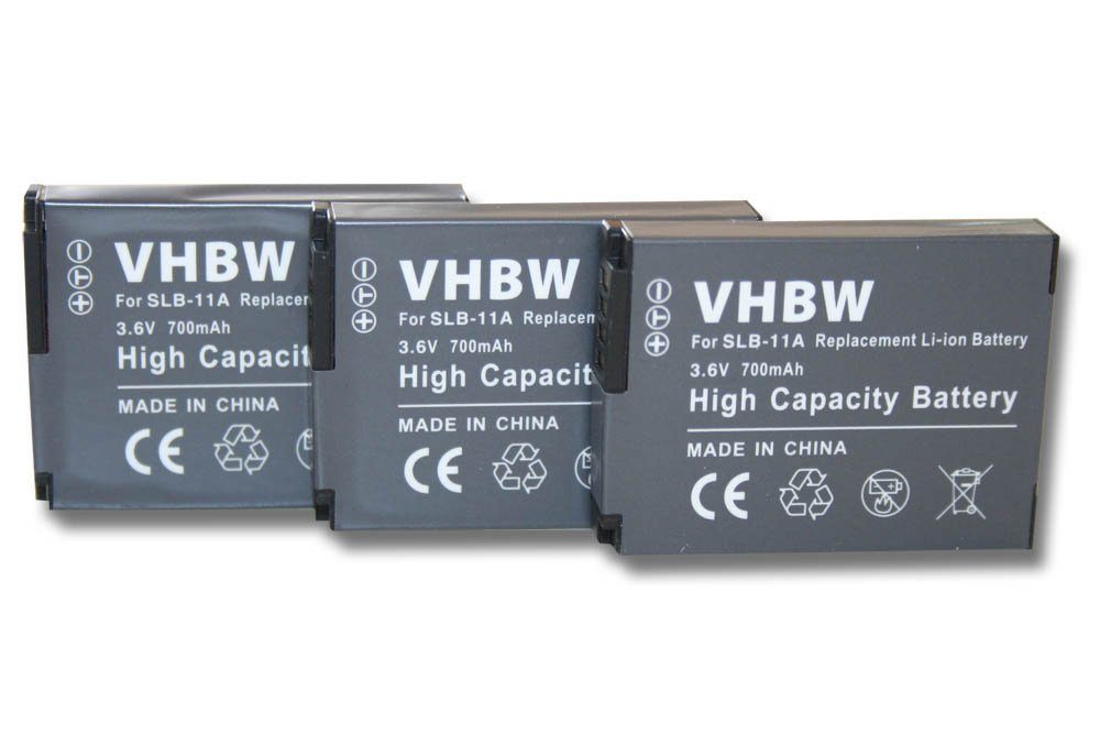 vhbw passend 700 mAh WB2000, WB650, WB600, Samsung für WB100, Digimax Kamera-Akku WB1000