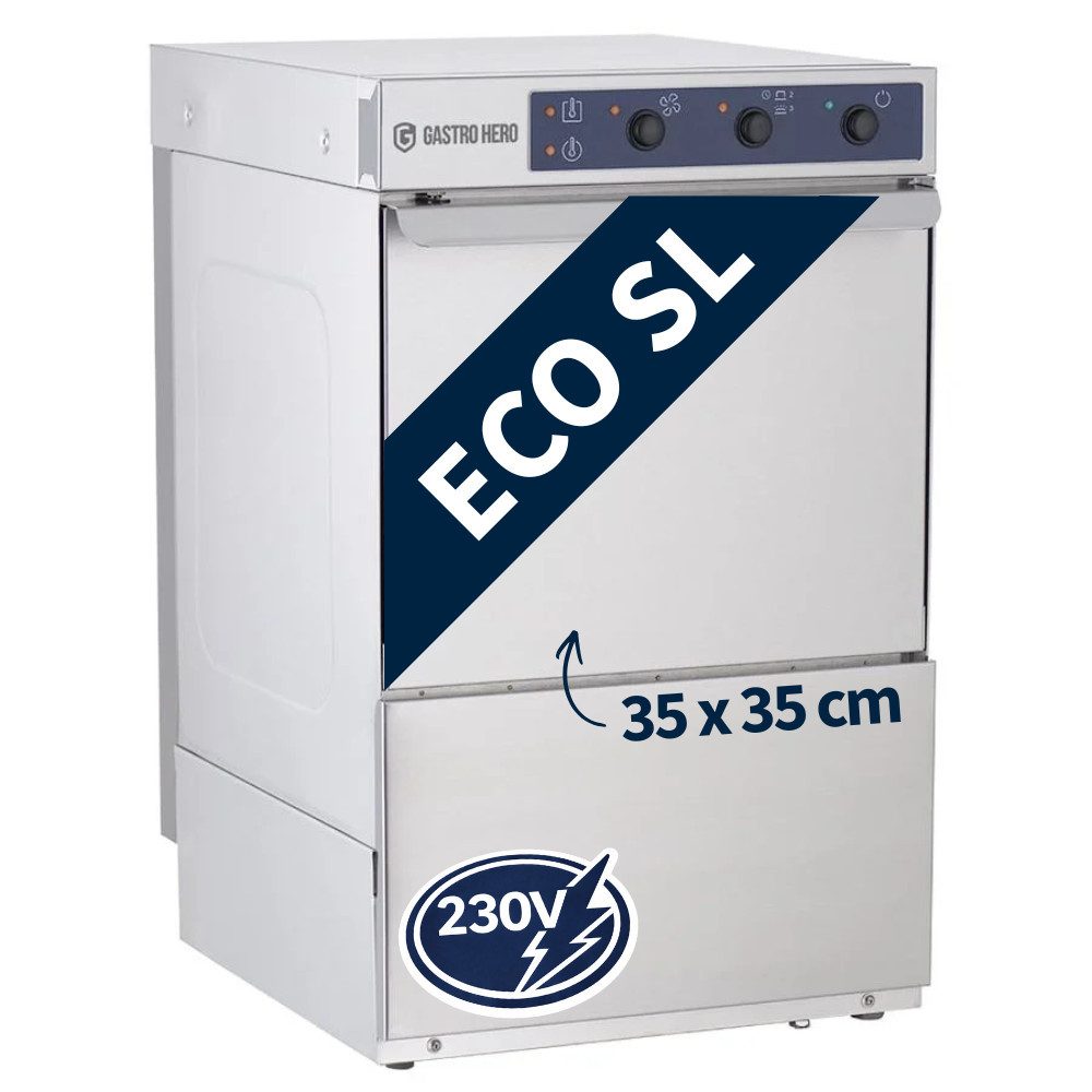 GastroHero Dönergrill Kompakte Gläserspülmaschine ECO 35x35 cm 230V, 2770 W