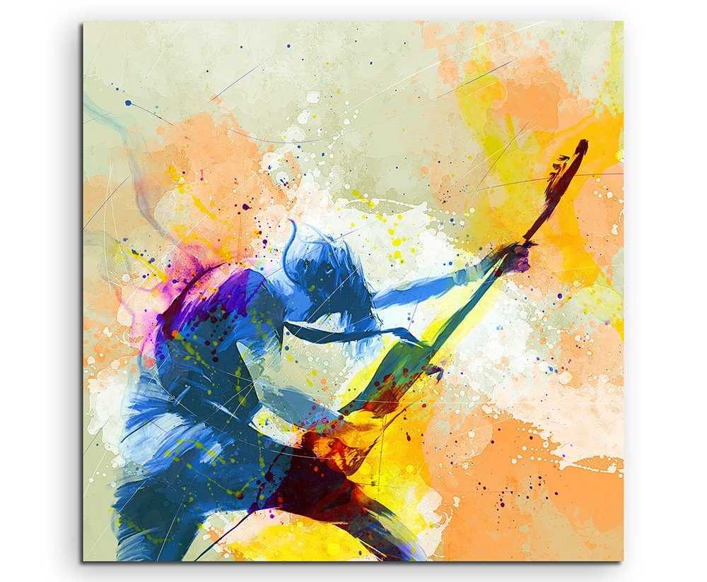 Sinus Art Leinwandbild Rockstar I 60x60cm Aquarell Art Leinwandbild