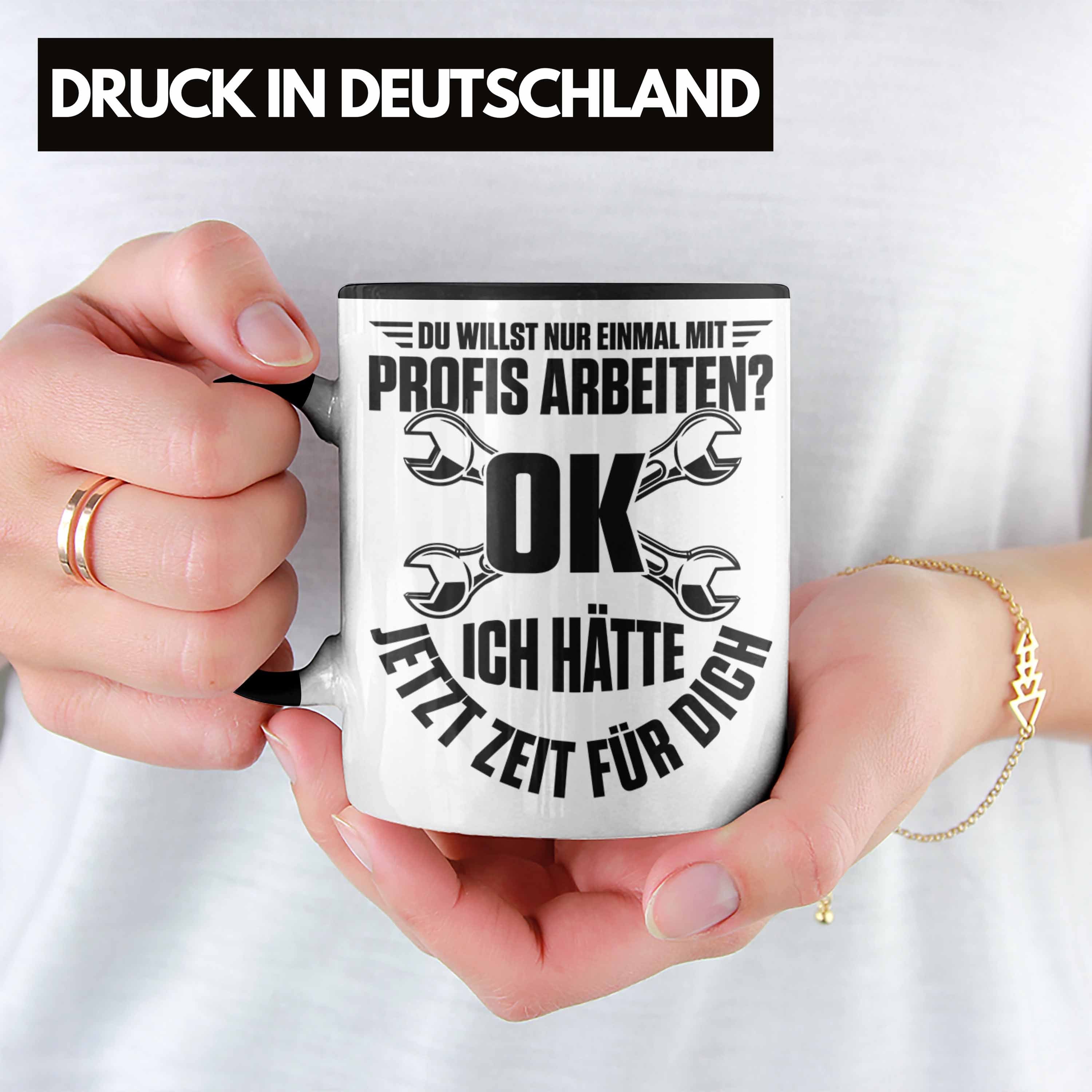 Trendation Tasse Handwerker Tasse Mechatroniker Mechaniker Schrauber Geschenk KFZ Gesch Schwarz