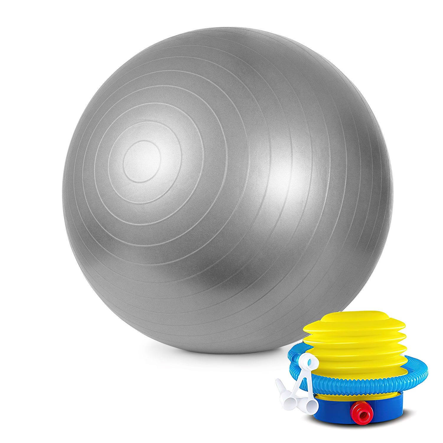 Goods+Gadgets Gymnastikball Aufblasbarer Gymnastikball & Sitzball für Fitness, Yoga & Büro Ball, Fitnessball mit Pumpe