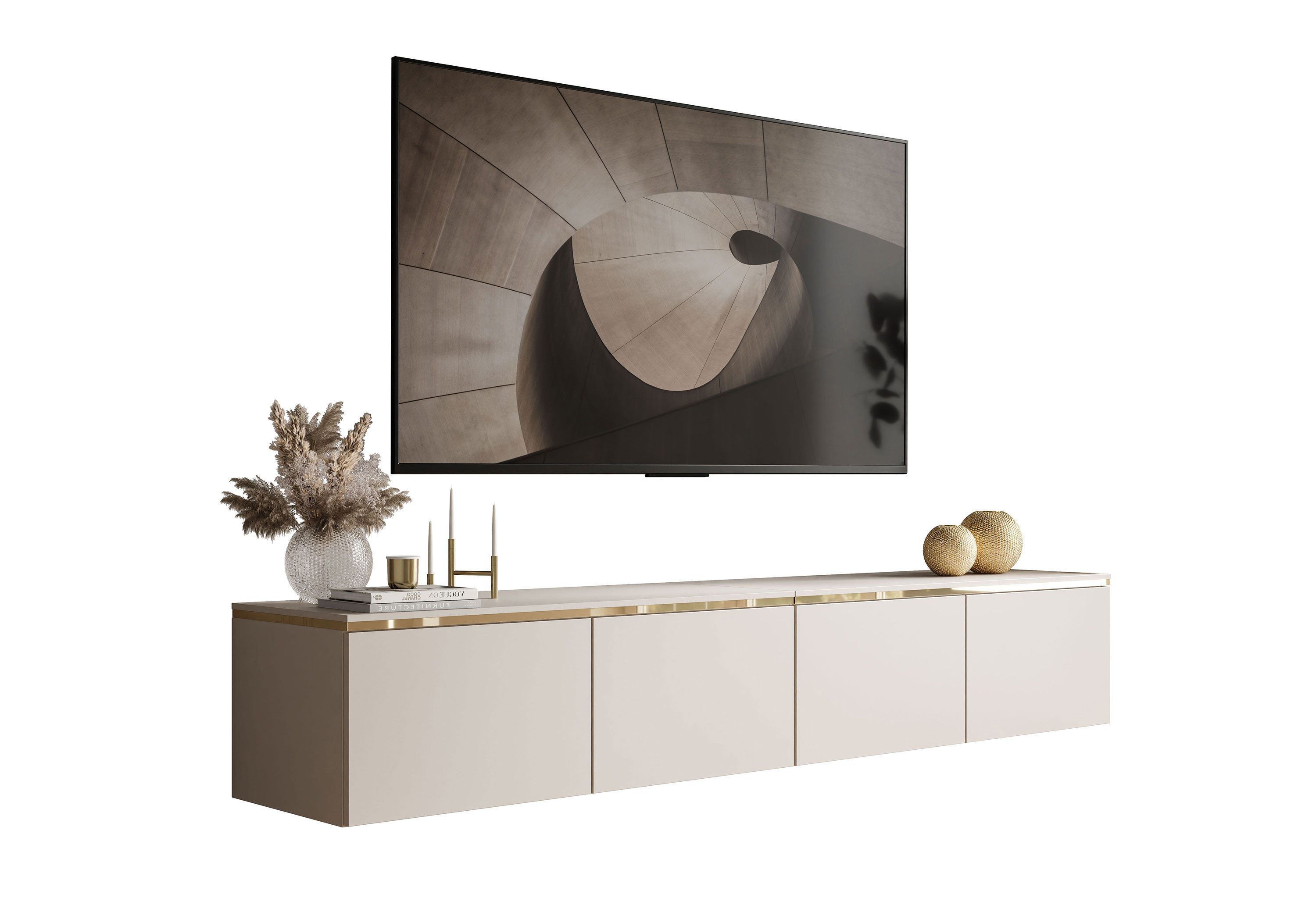 Lookway TV-Schrank CELINE KASCHMIR Hangender TV-Lowboard mit LED-Beleuchtun günstig online kaufen