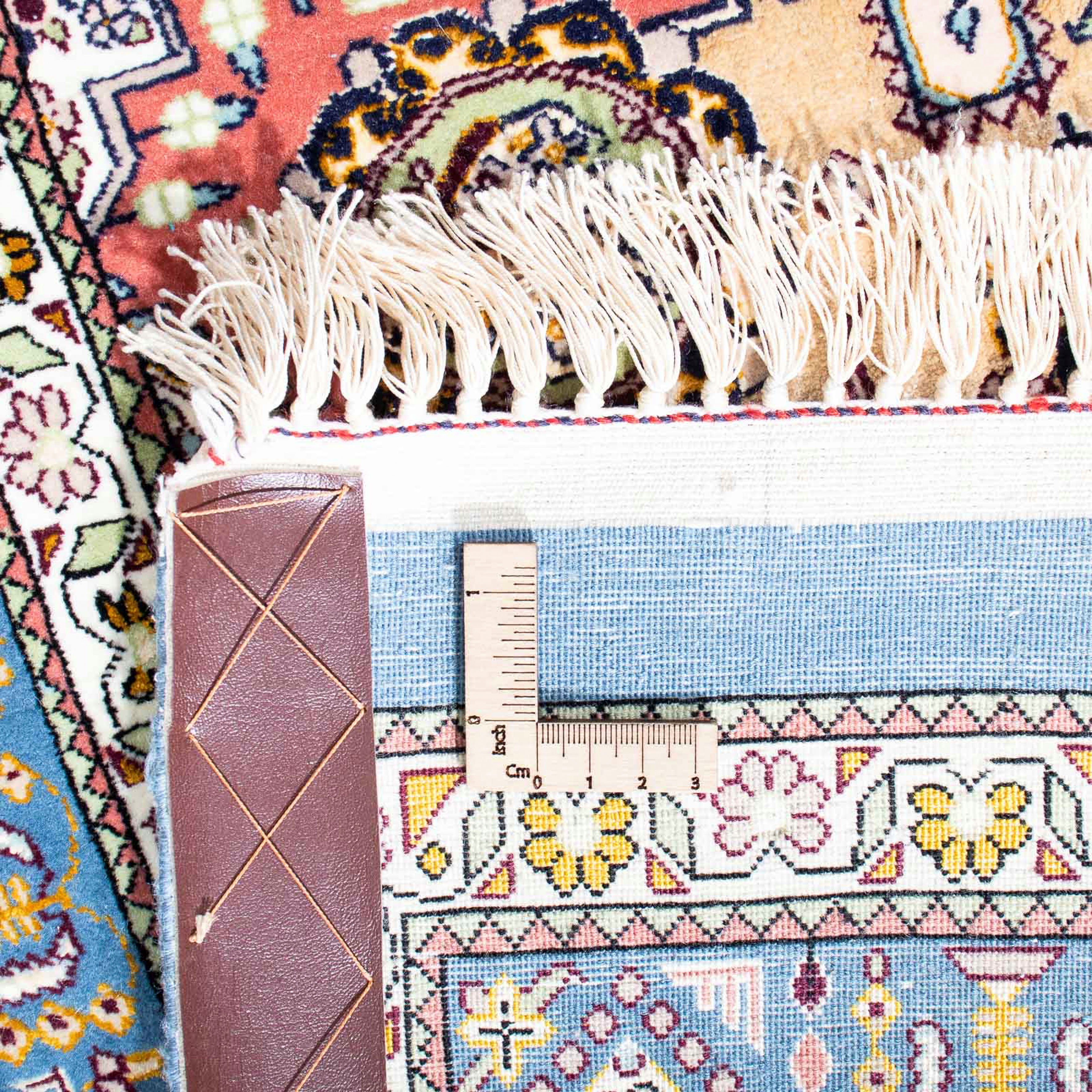 mm, hellblau, Isfahan - Wohnzimmer, Einzelstück morgenland, - Perser x mit - 6 - cm Zertifikat rechteckig, 126 Höhe: Premium Handgeknüpft, Orientteppich 83