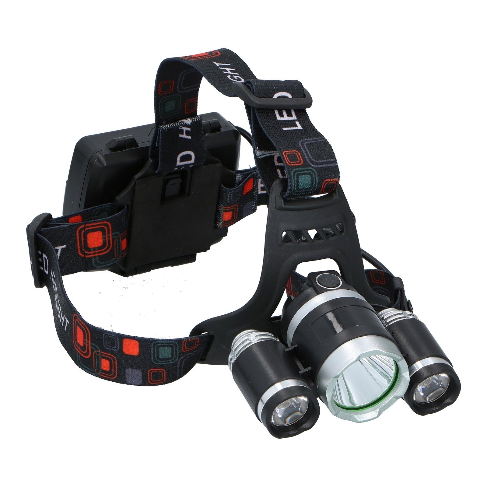 EAXUS LED Stirnlampe Stirnleuchte / Helmlampe für Kinder & Erwachsene, 3  Leuchtmodi, elastisches Stirnband, Zoom-Funktion für den Lichtkegel