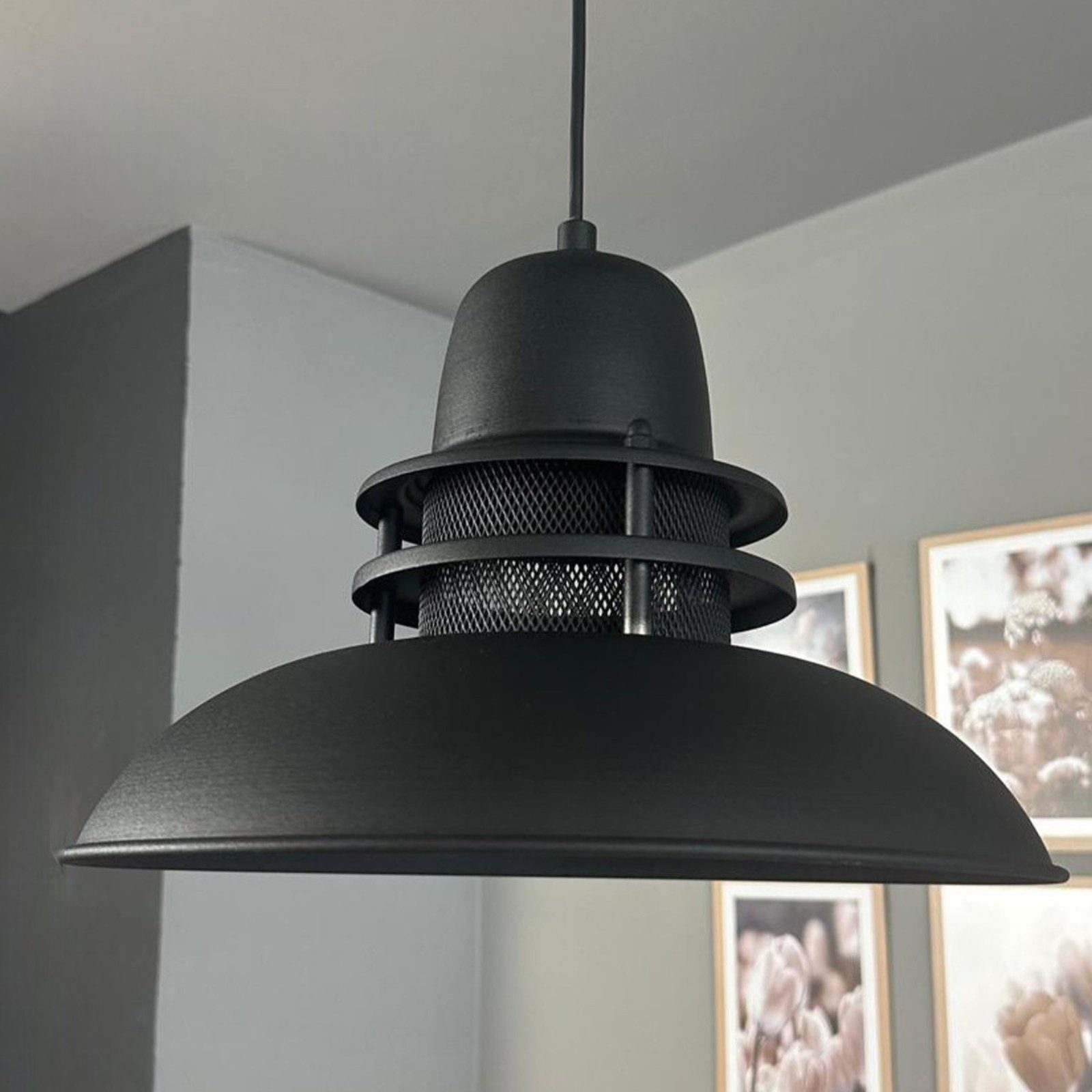 Bamyum Pendelleuchte Bamyum Hängelampe Metall Ø34 cm E27 Retro Lampe, ohne Leuchtmittel