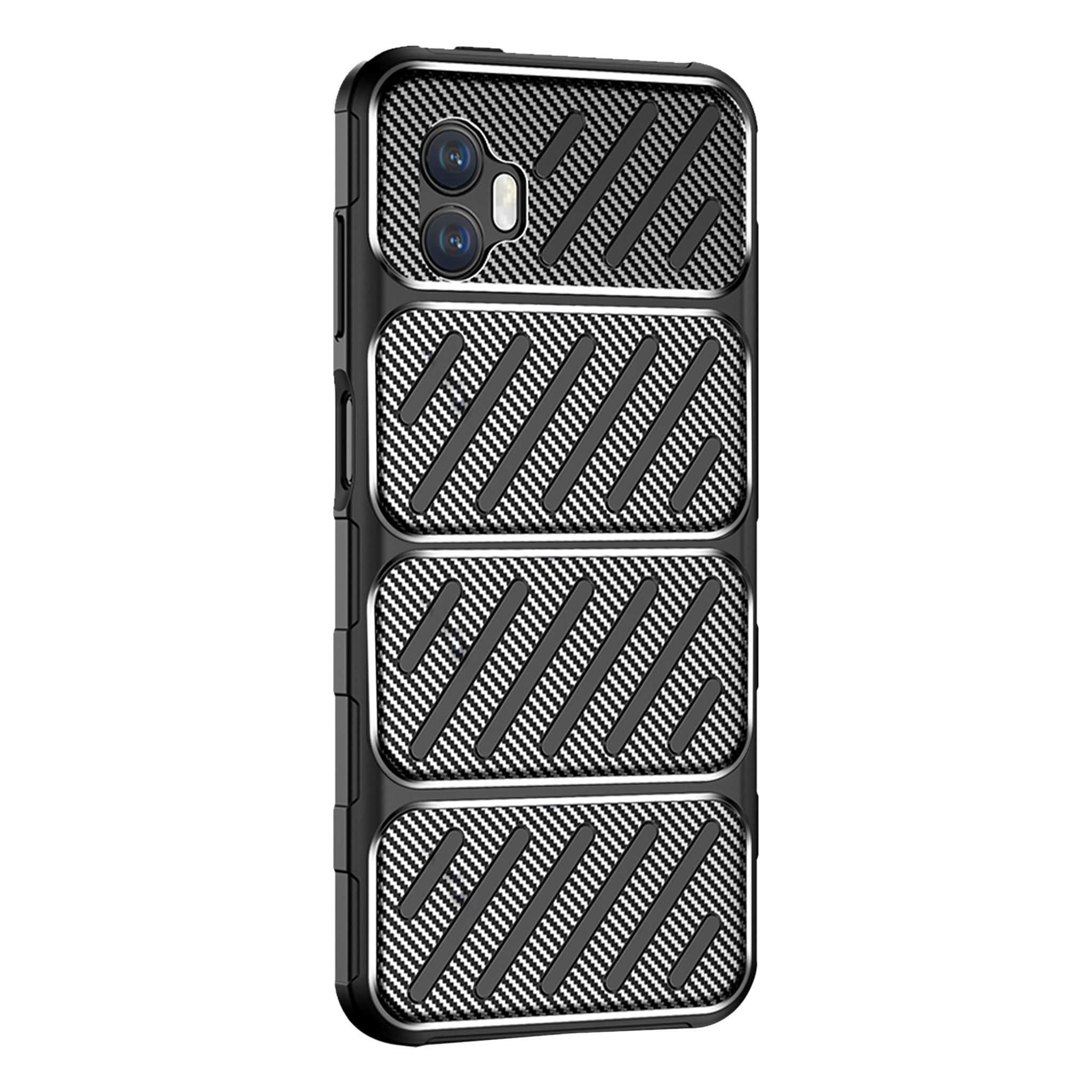 Tec-Expert Handyhülle Hülle in Carbon Optik für Samsung Galaxy Xcover7 Pro 6.6 Zoll, 6.6", Karbonlook Case Cover mit detaillierten Ausschnitten