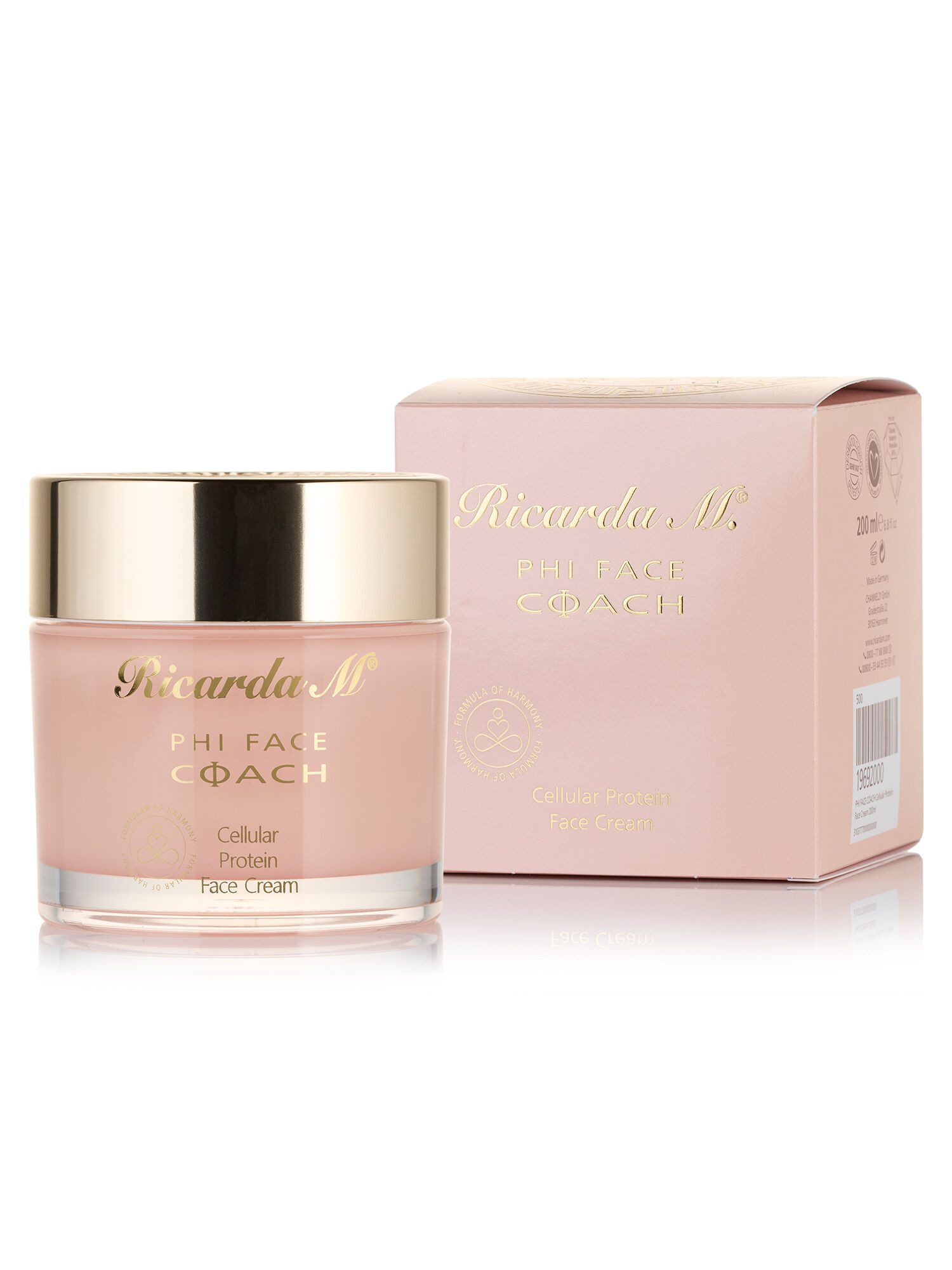 Ricarda M. Feuchtigkeitscreme PHI FACE COACH Cellular Protein Face Cream, 200 ml, 1-tlg., Zellschutz, Pflege mit Depot-Feuchtigkeit & Biotech-Stammzellaktivator
