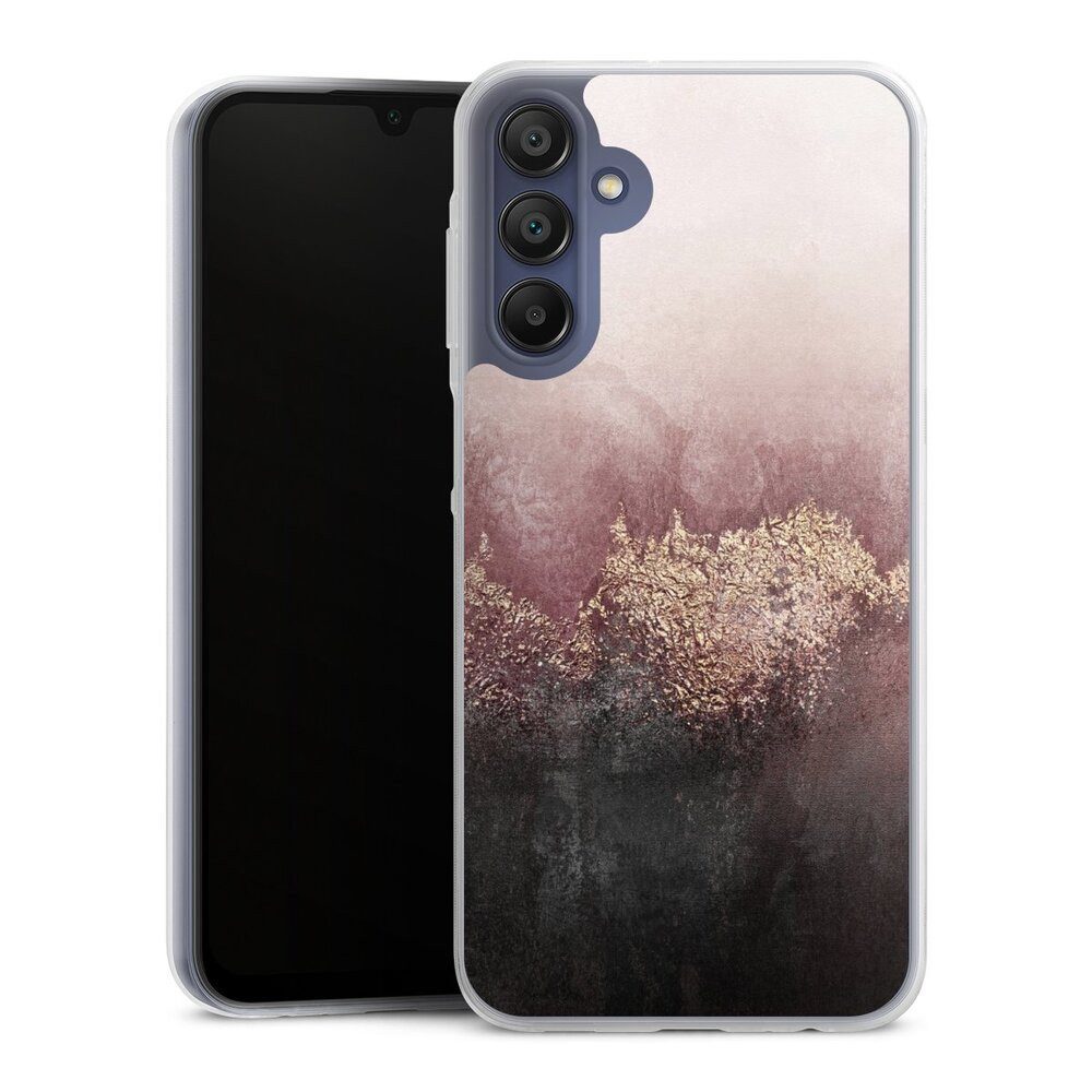 DeinDesign Handyhülle Glitzer Look Staub Elisabeth Fredriksson Pink Sky Dust Gold Print, Samsung Galaxy A15 5G Slim Case Silikon Hülle Ultra Dünn Schutzhülle