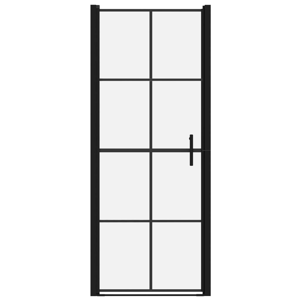 vidaXL Duschwand 81 x 195 cm Duschtür Hartglas 81x195 cm Schwarz