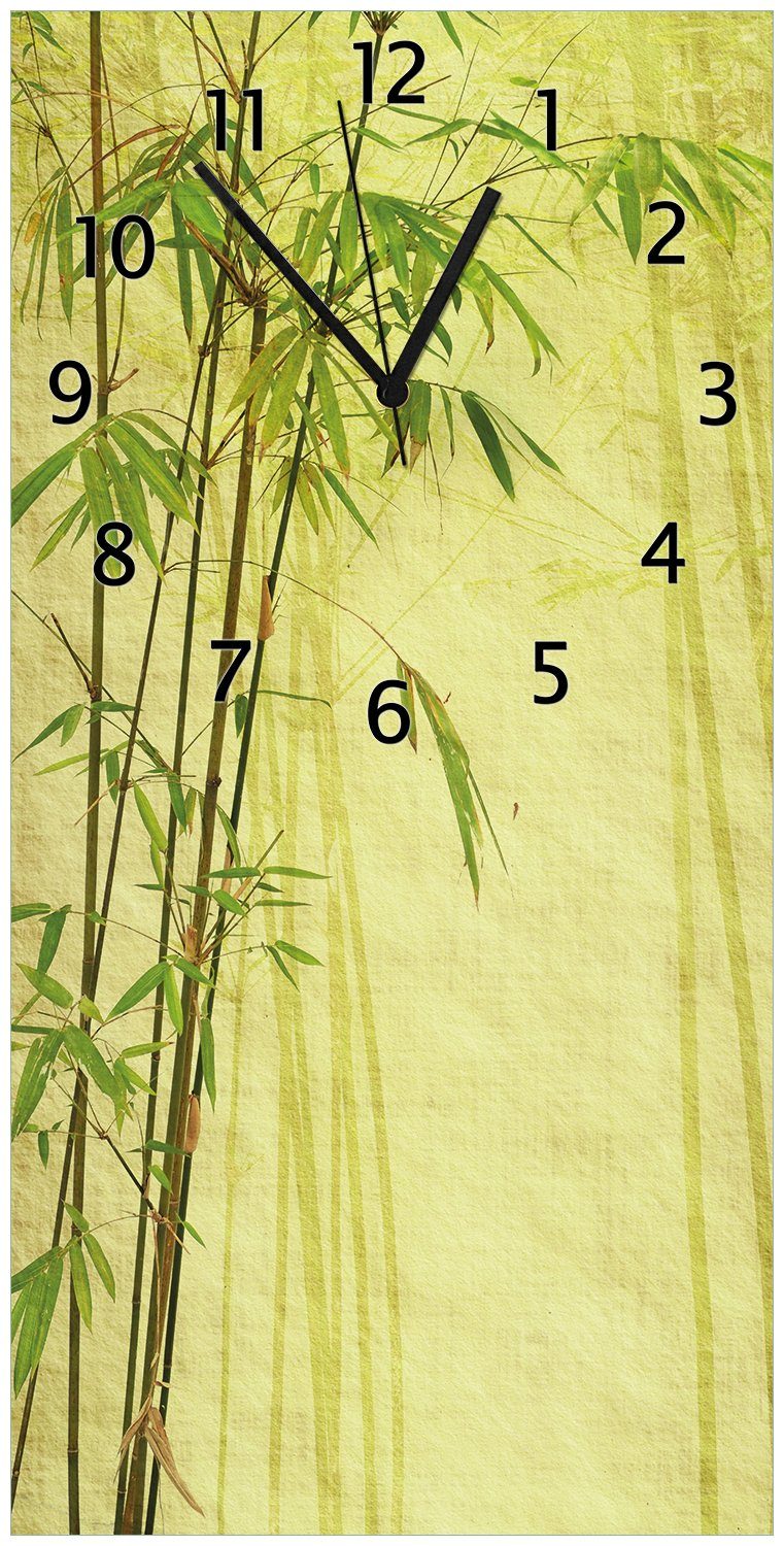 aus Acryl) Bambus Wanduhr Antiker (Uhr Wallario