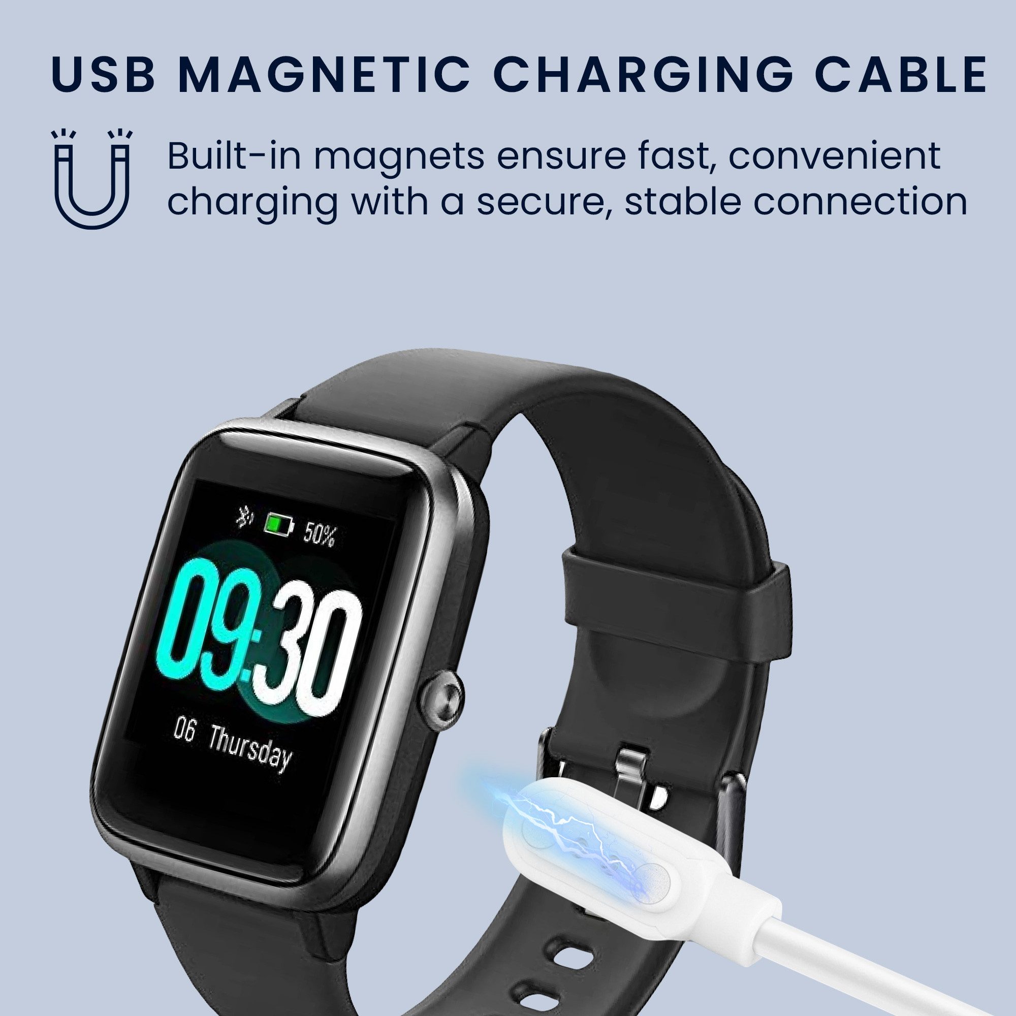 kwmobile Smartwatch Ladekabel für Willful Fitnesstracker / Smartwatch YAMAY / USB-Ladegerät (1-tlg., USB Ladekabel für Smartwatch Aufladekabel - Fitnesstracker  – Bild 4 von 5