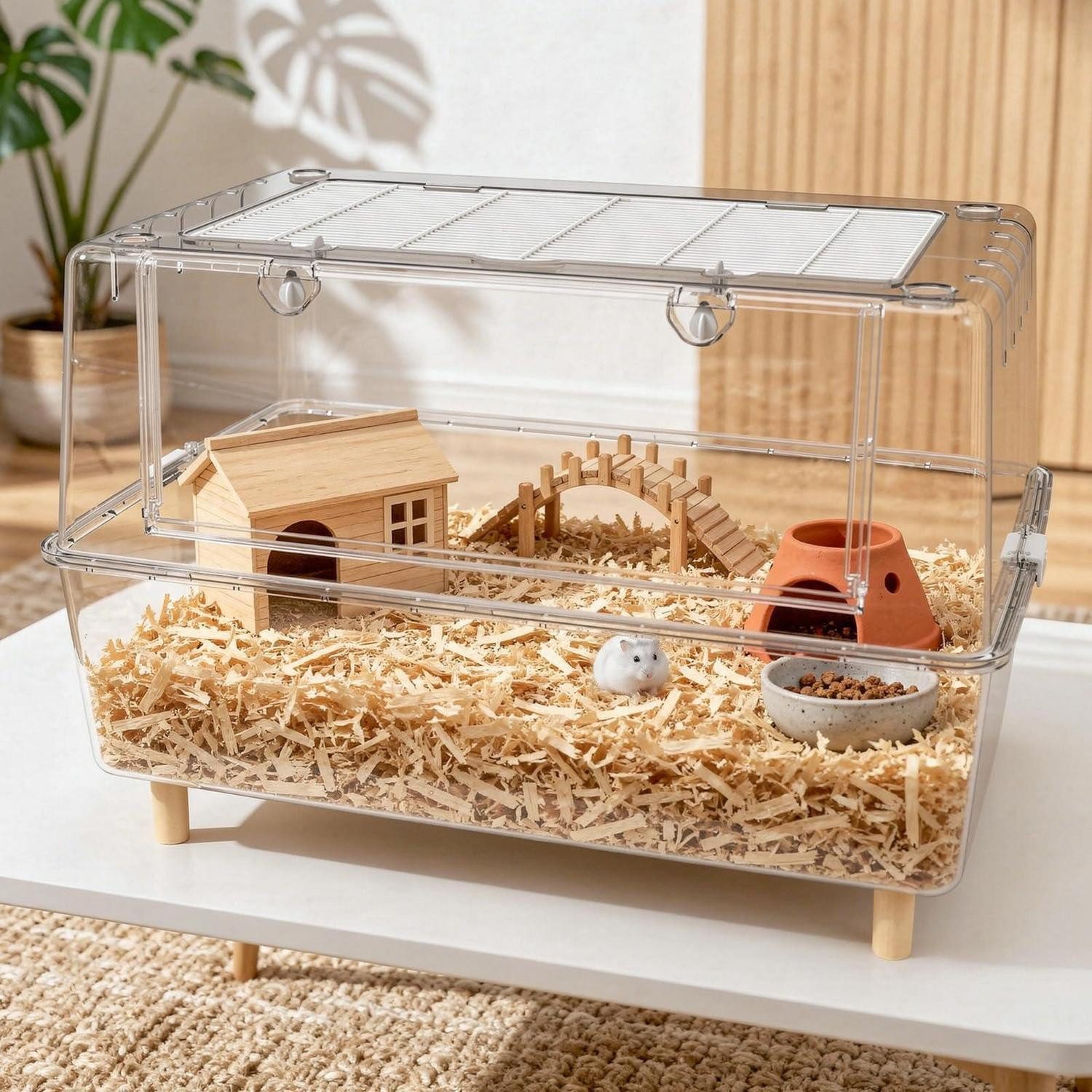 LuxusKollektion Kleintierkäfig Zwerghamster-Gehege 75cm tiefe Wanne