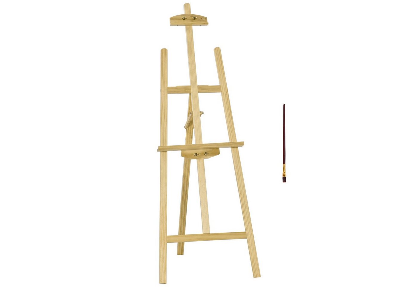 Thumbnail - HOMCOM Staffelei 75° einstellbar, mit Halterung, Naturholz 51,5 x 71,5 x 134,5 cm