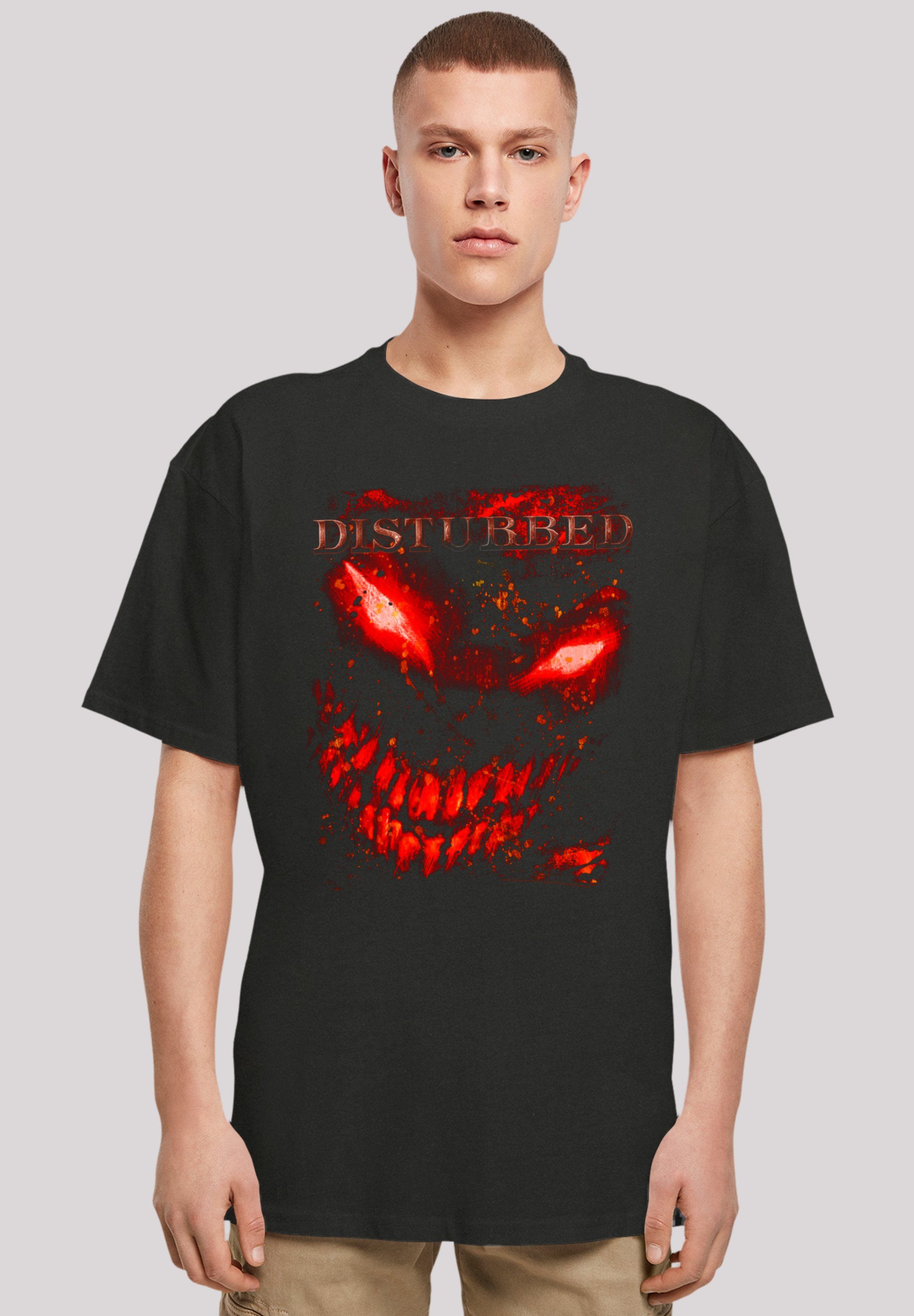 F4NT4STIC T-Shirt Disturbed Heavy Metal Splat Face Premium Qualität, Rock-Musik, Band schwarz