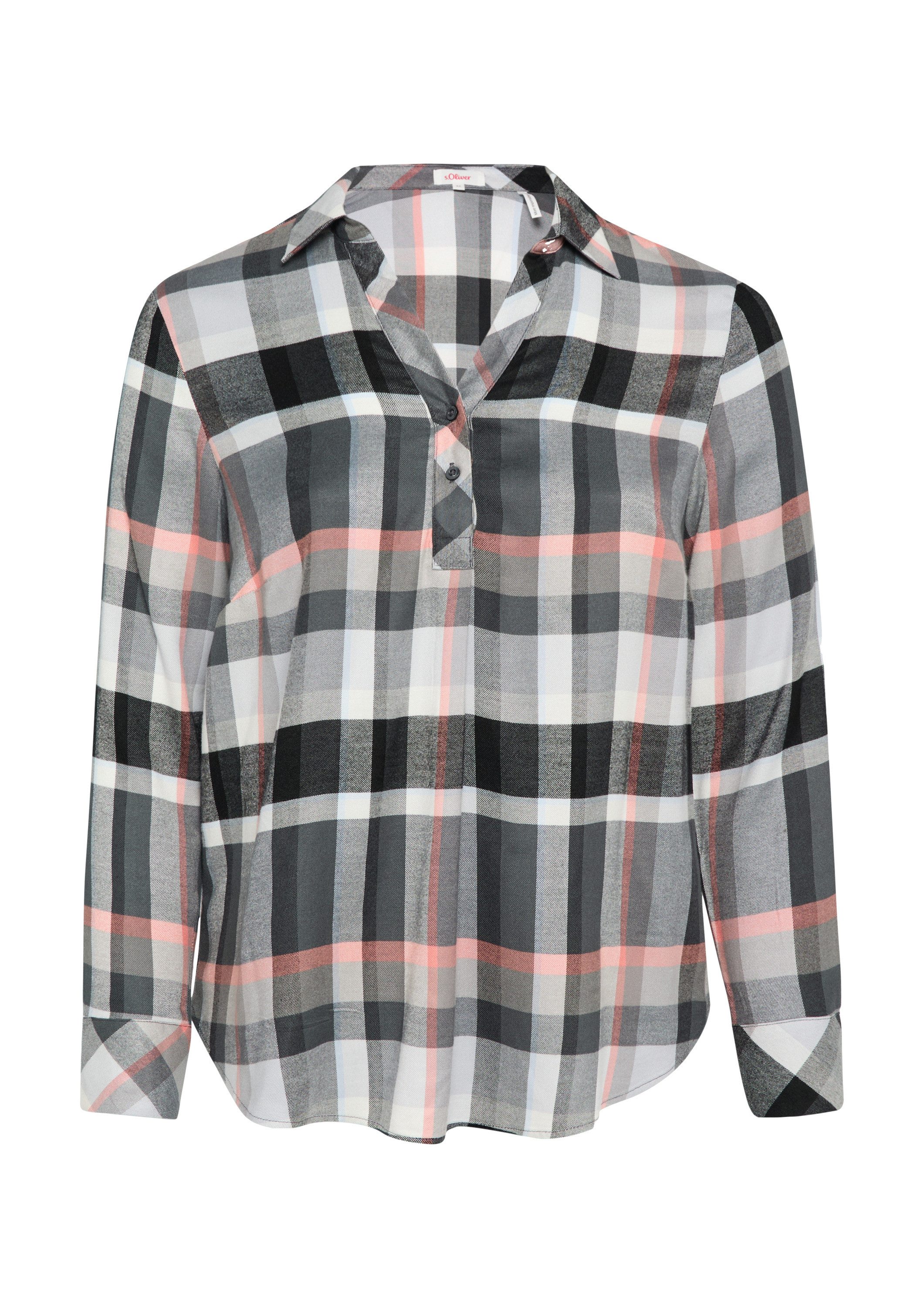 s.Oliver Langarmbluse Bluse Karierte Bluse mit Hemdkragen günstig online kaufen