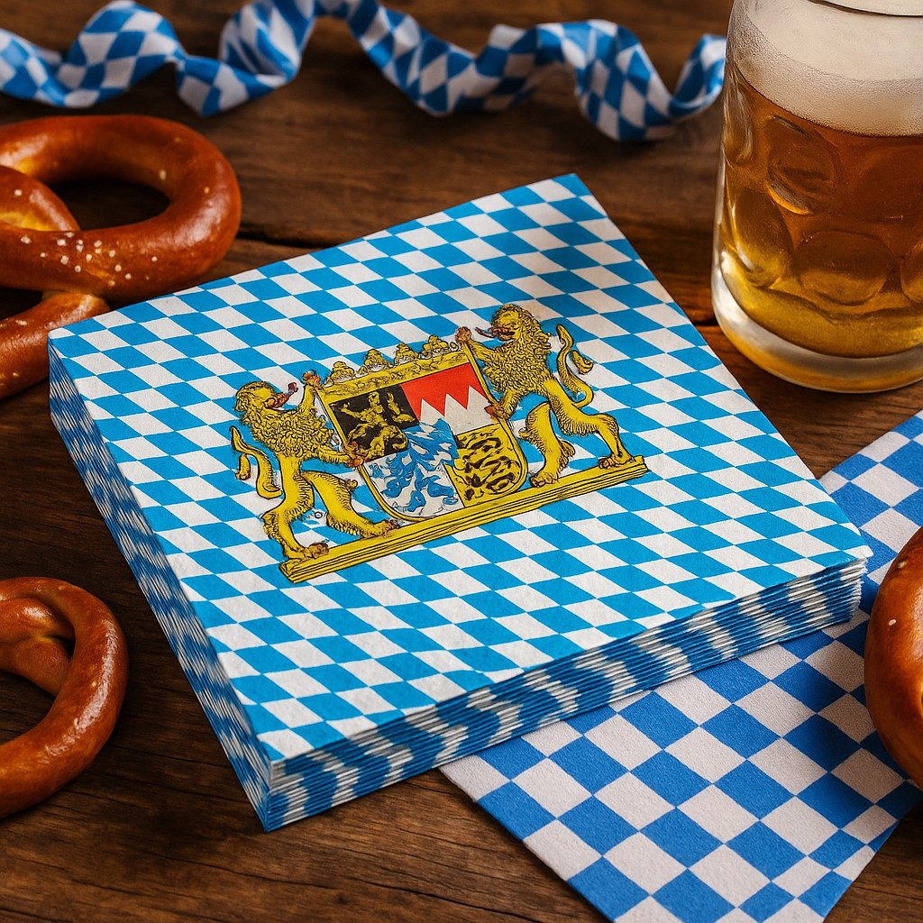Fries Papierserviette 20 Servietten Bayern 3-lagig 33 cm Oktoberfest Tischdeko Party, (20 St)