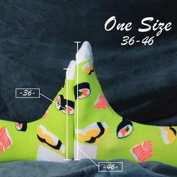 TwoSocks Freizeitsocken Sushi Socken lustige Socken Herren & Damen, Einheitsgröße