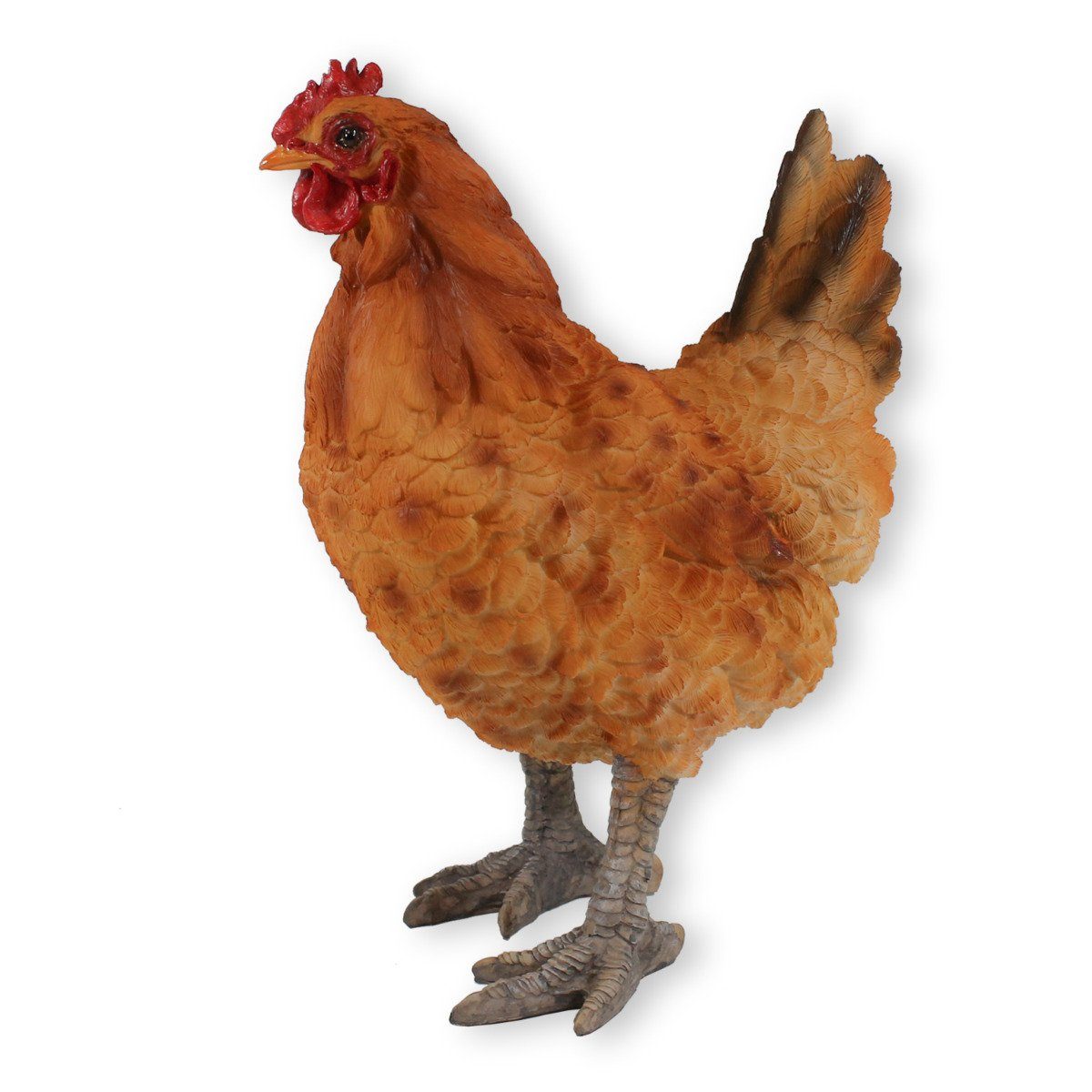 colourliving Tierfigur Gartendeko Huhn Figur Braun 35cm stehend Deko Huhn, günstig online kaufen