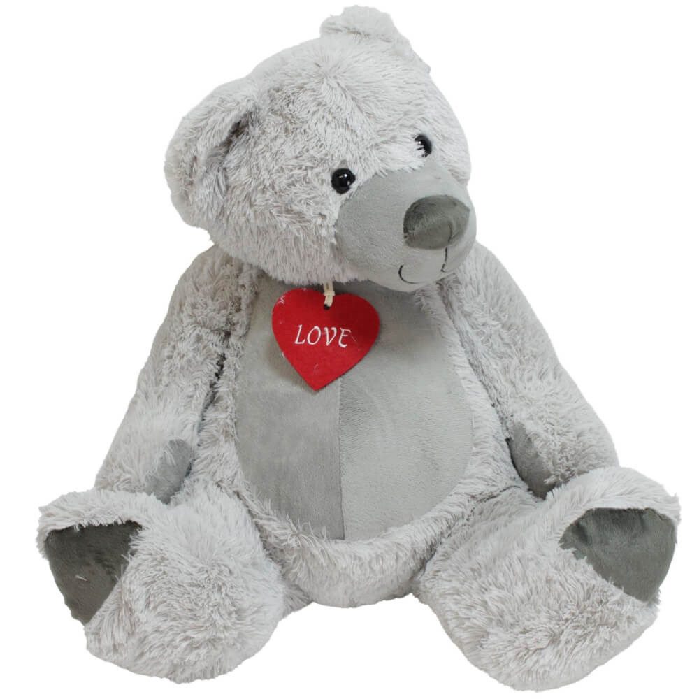 BEMIRO Tierkuscheltier grauer Teddy mit kleinem Herz - ca. 42 cm