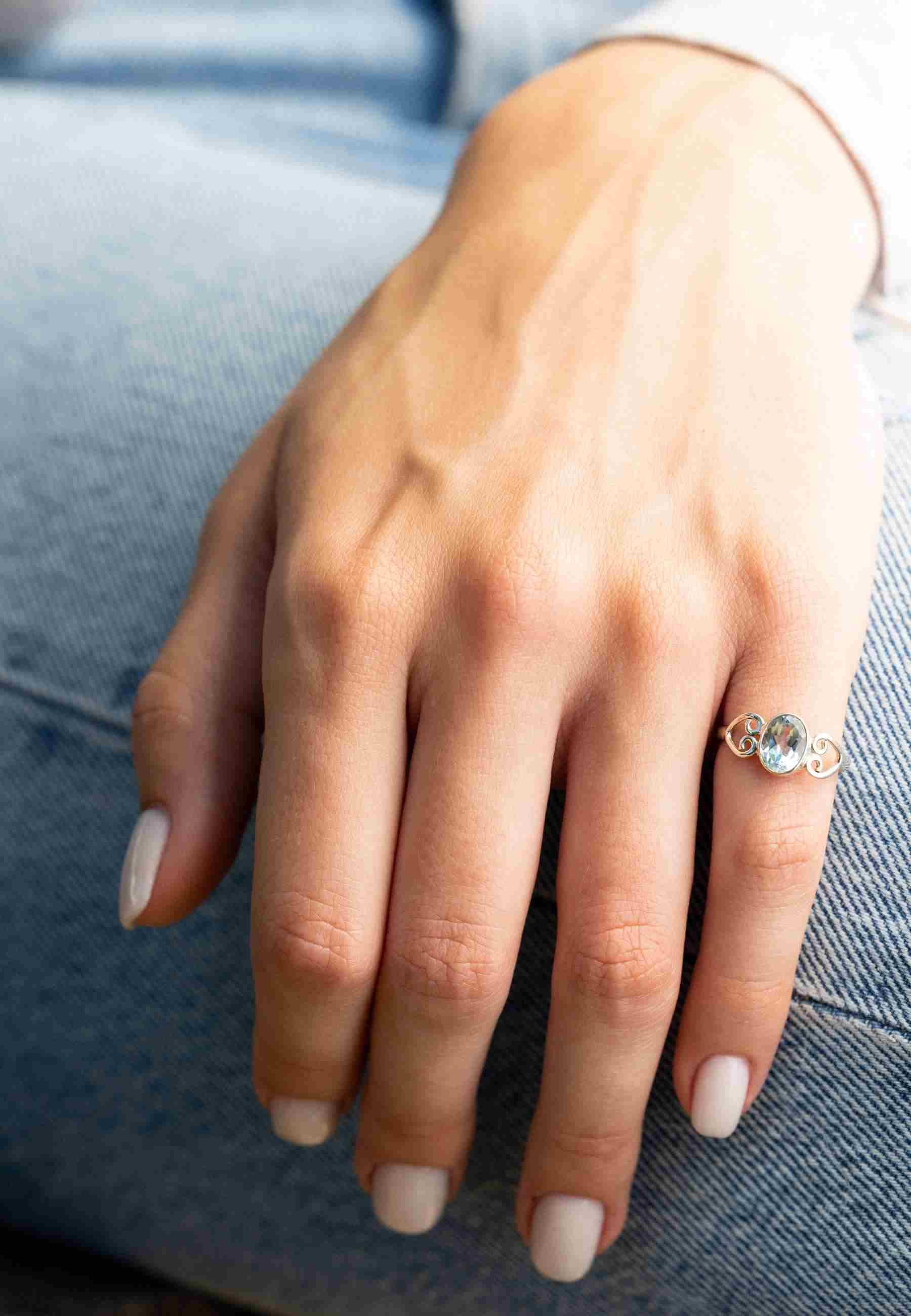 mantraroma Silberring ORITI aus 925 Silber mit blau Topas (Ring mit Schmuck günstig online kaufen