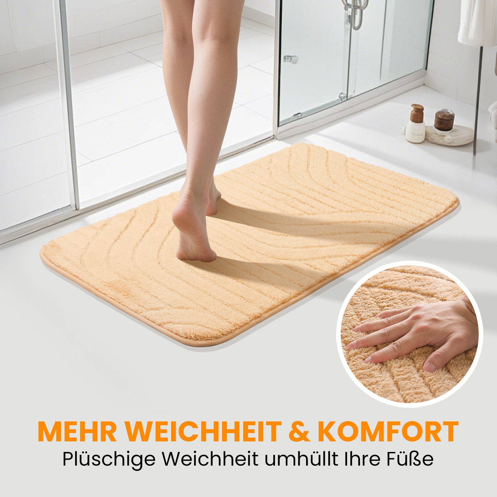 HOMELUX Badematte Badgarnitur 2-teilig mit Ausschnitt, weich & rutschfest, günstig online kaufen